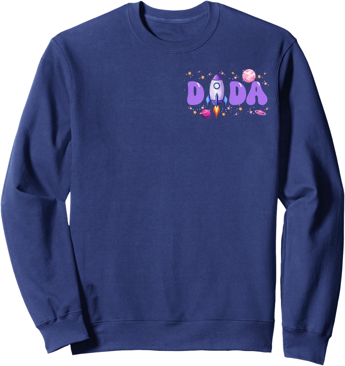 Two The Moon Dada of The Birthday Girl Astronaut Family Sweatshirt - Sweatshirt | Navy
