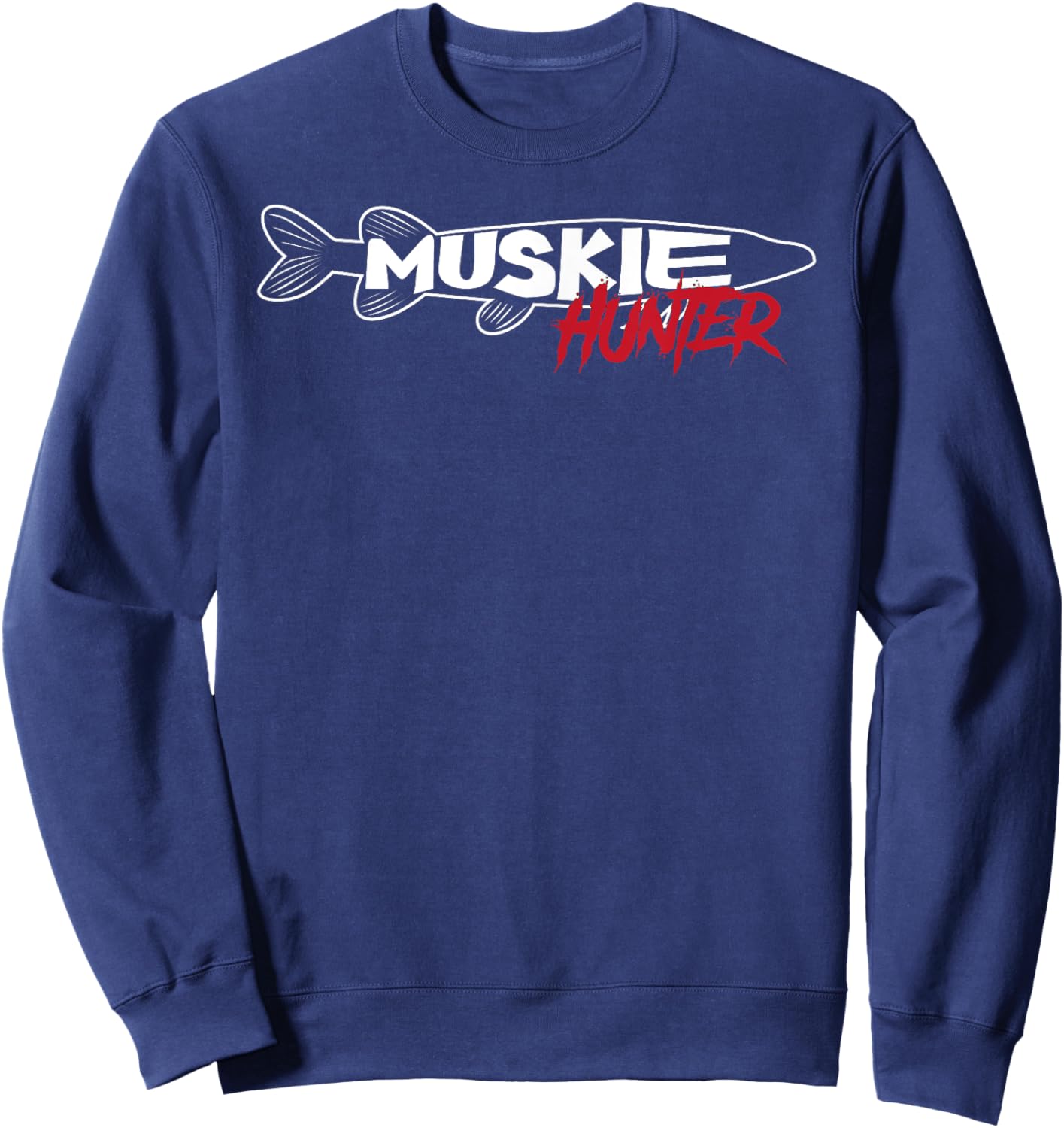 Muskie Hunter | Cute Esox Musky Fishing Lovers Gift Sweatshirt - Sweatshirt | Navy