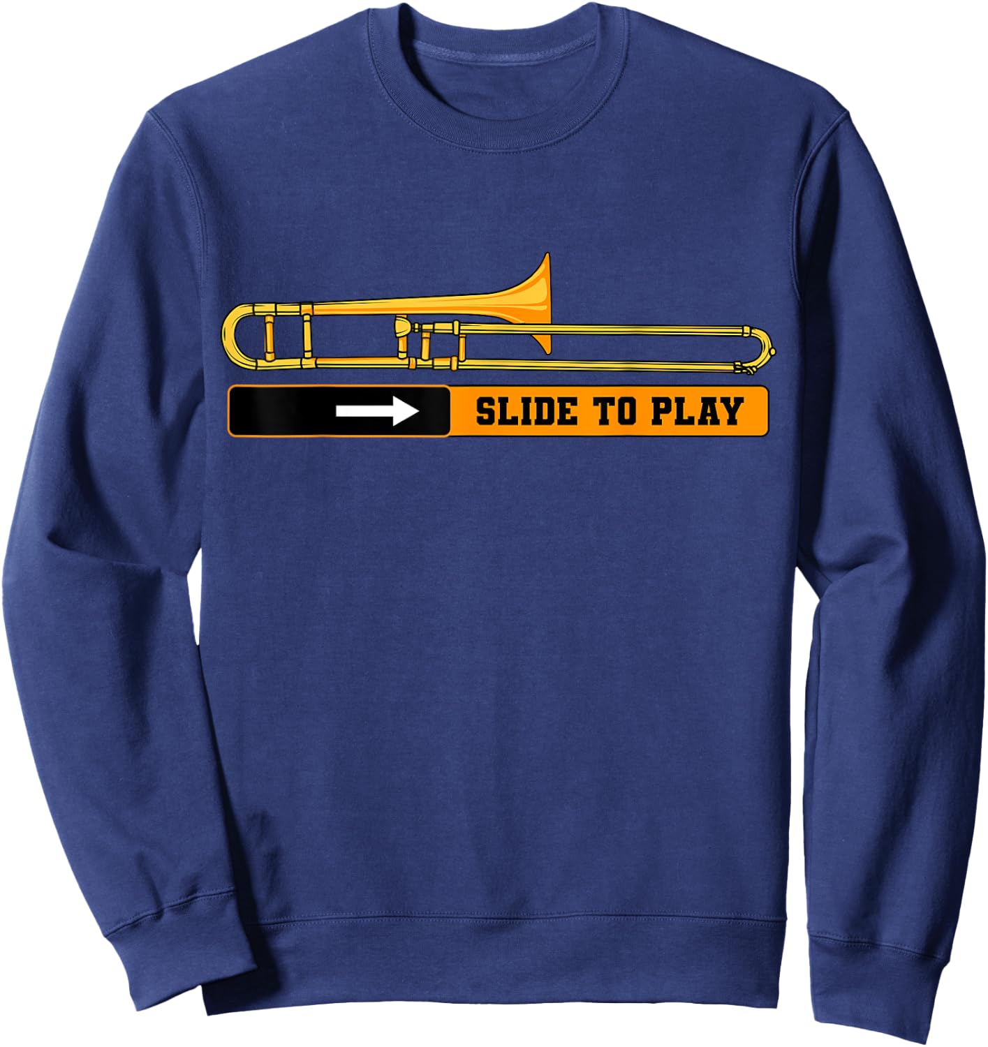 Trombone Mucisian Trombonist Jazz Music Brass Instrument Sweatshirt - Sweatshirt | Navy