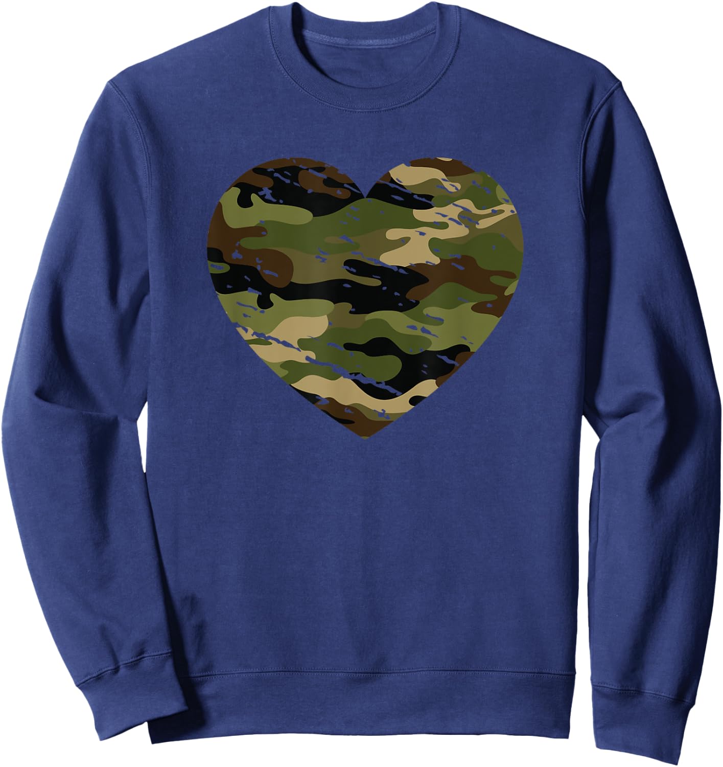 SqueakyRicardo Camouflage Tan Green Brown Black Camo Aesthetic Sweatshirt - Sweatshirt | Navy
