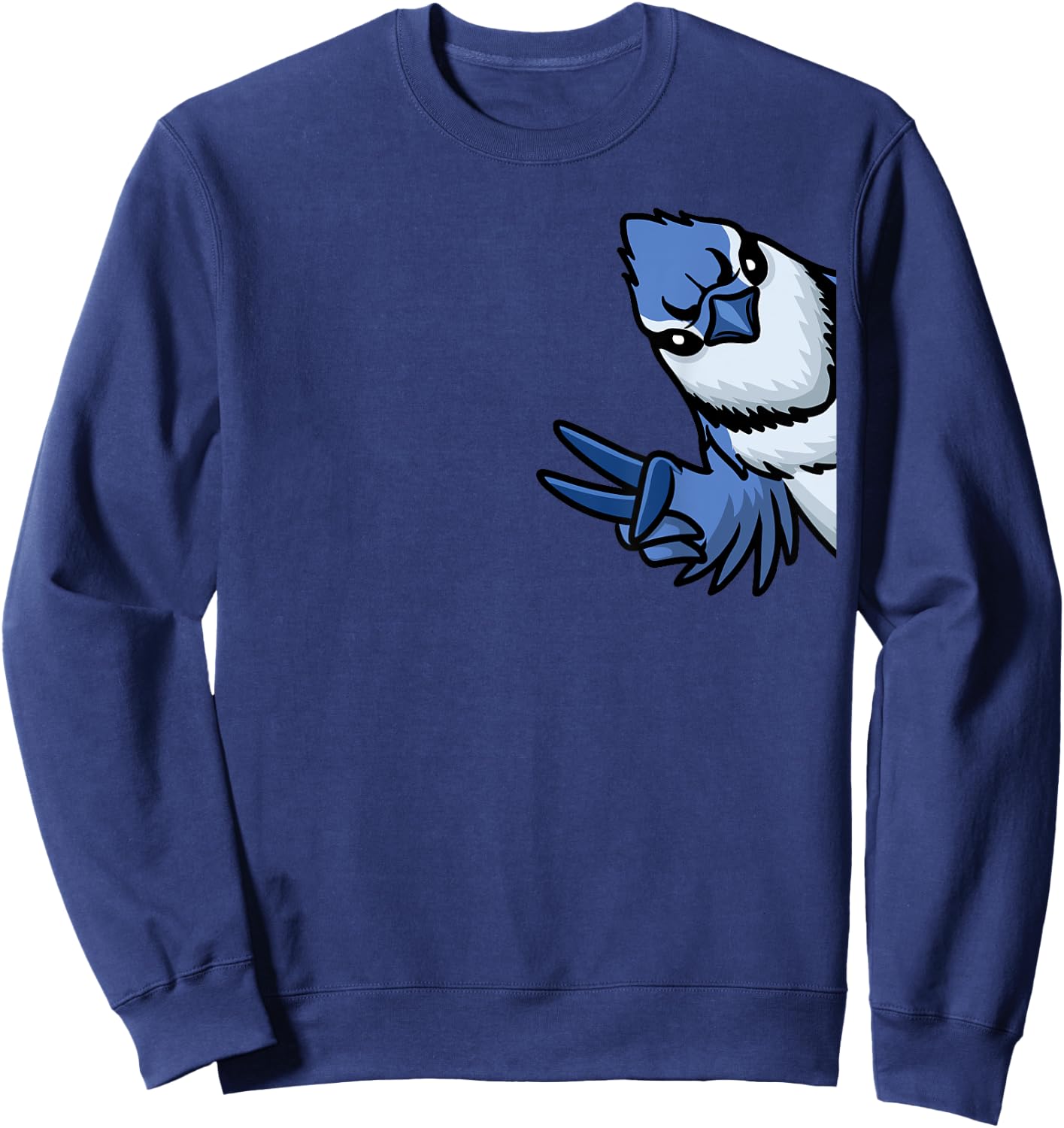 Blue Jay Bird Cyanocitta Cristata From Side Sweatshirt - Sweatshirt | Navy