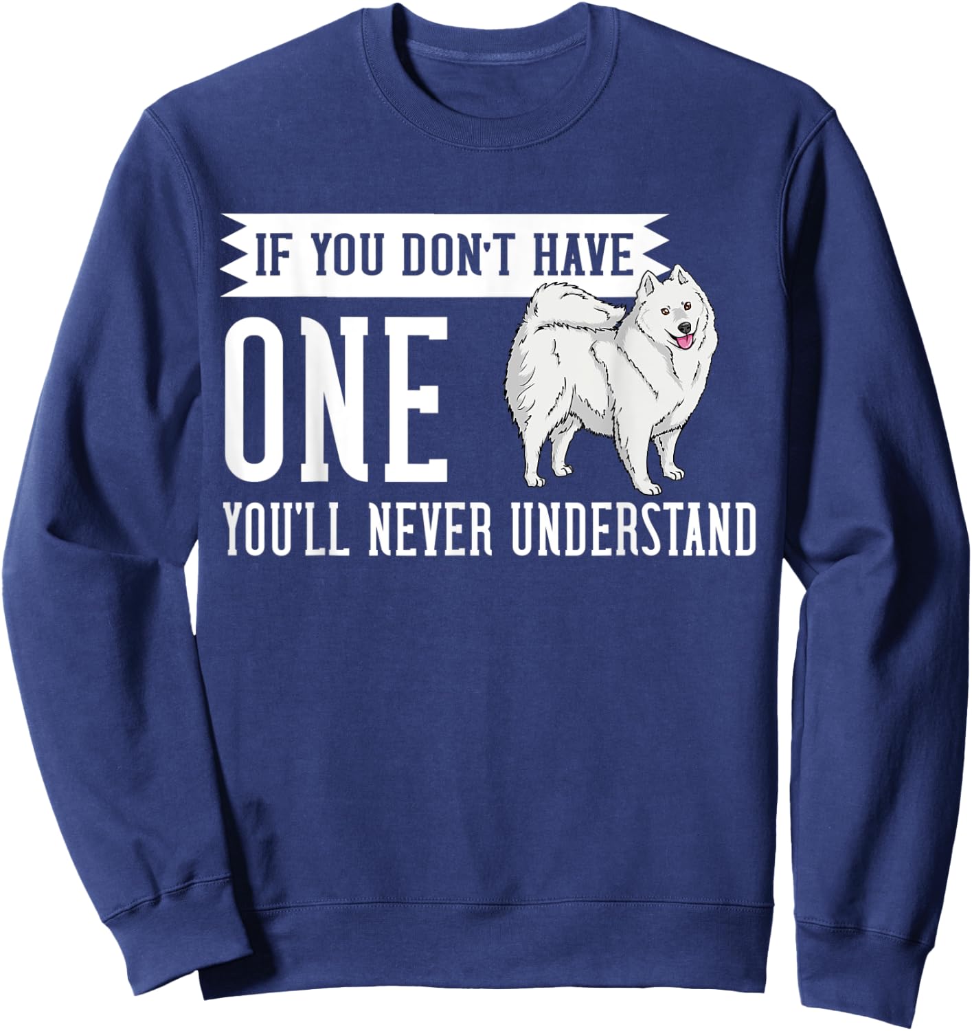 American Eskimo Dog Puppies Owner Lover Men Women Kids Sweatshirt - Sweatshirt | Navy
