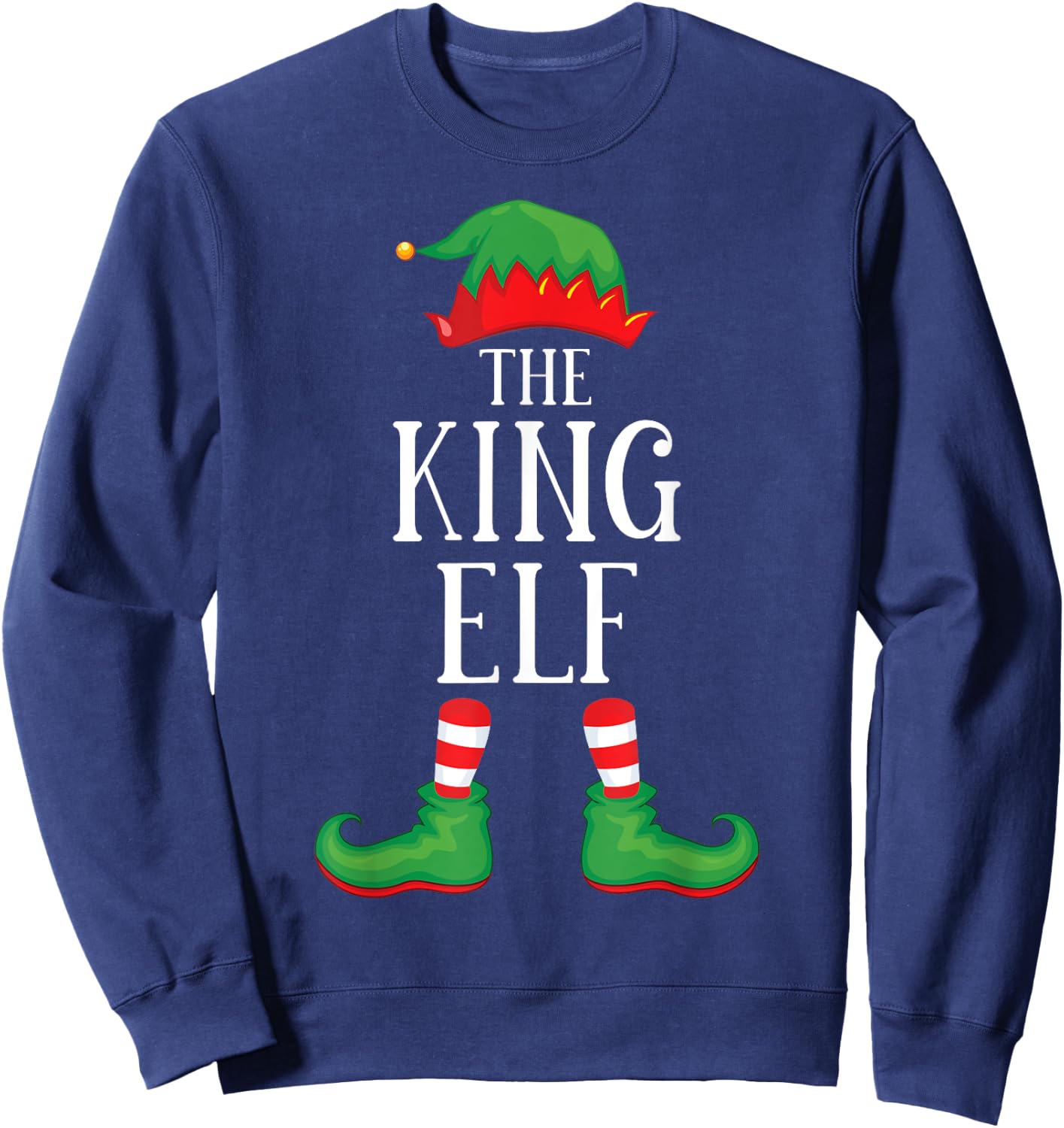 King Elf Matching Group Xmas Funny Family Christmas Sweatshirt - Sweatshirt | Navy