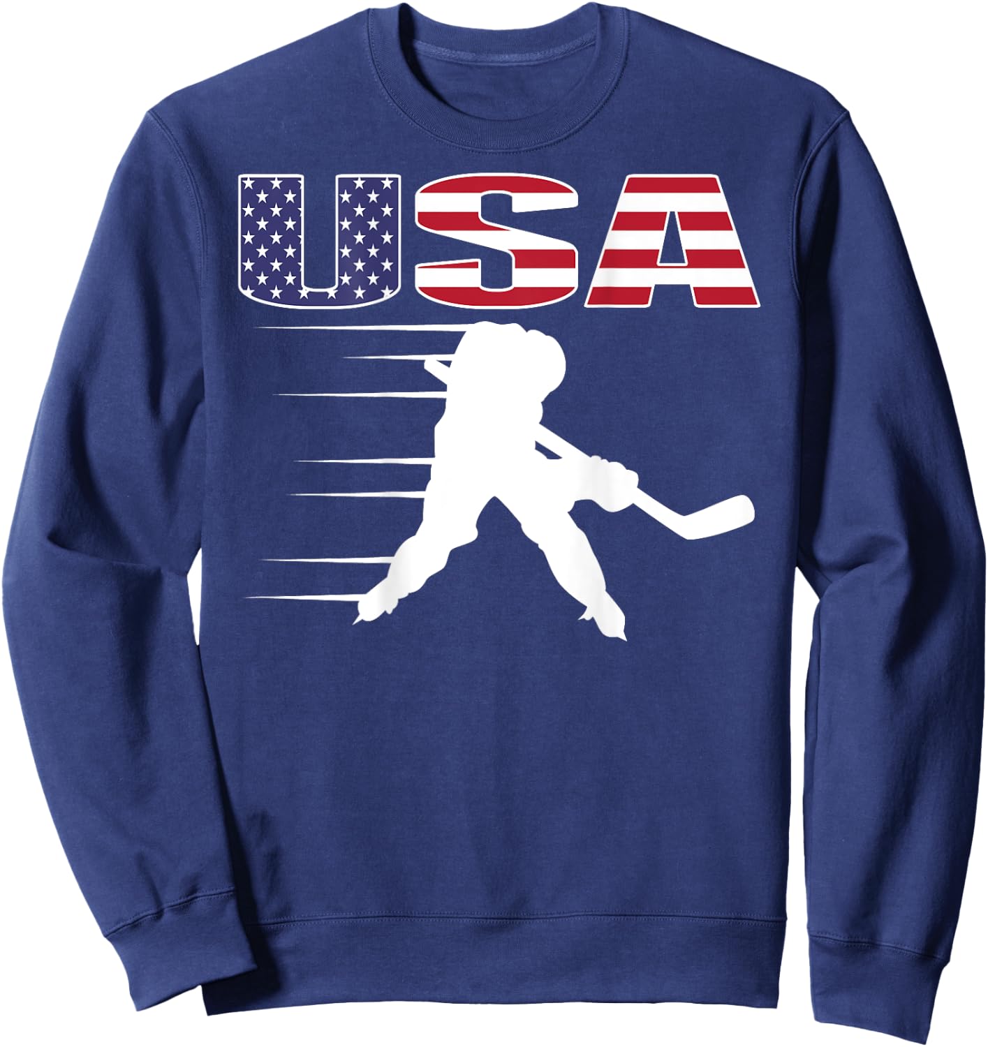 America Ice Hockey Lovers Jersey - USA Flag Hockey Team Fans Women Kids Men Sweatshirt - Sweatshirt | Navy