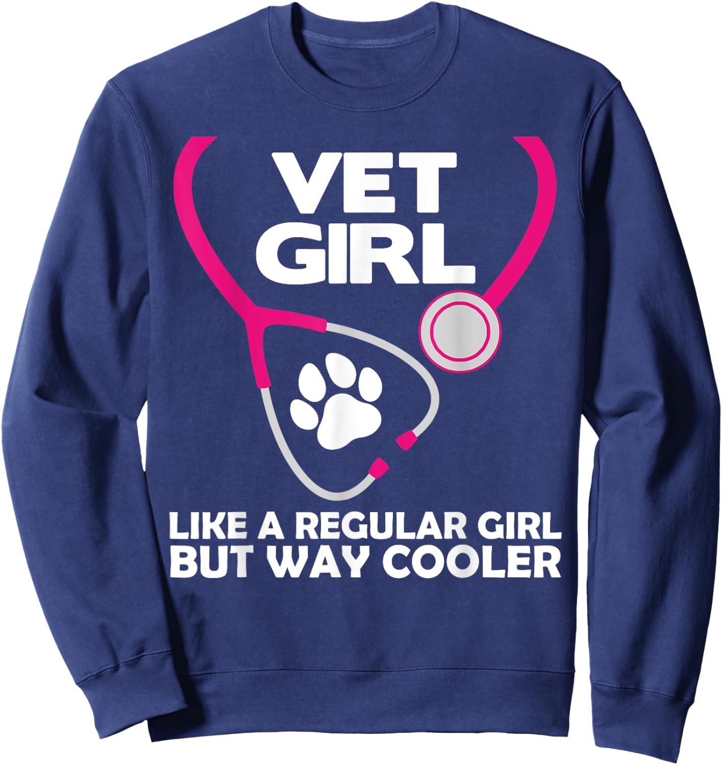 Funny Veterinary Technician Women Girls Female Vet Assistant Sweatshirt - Sweatshirt | Navy