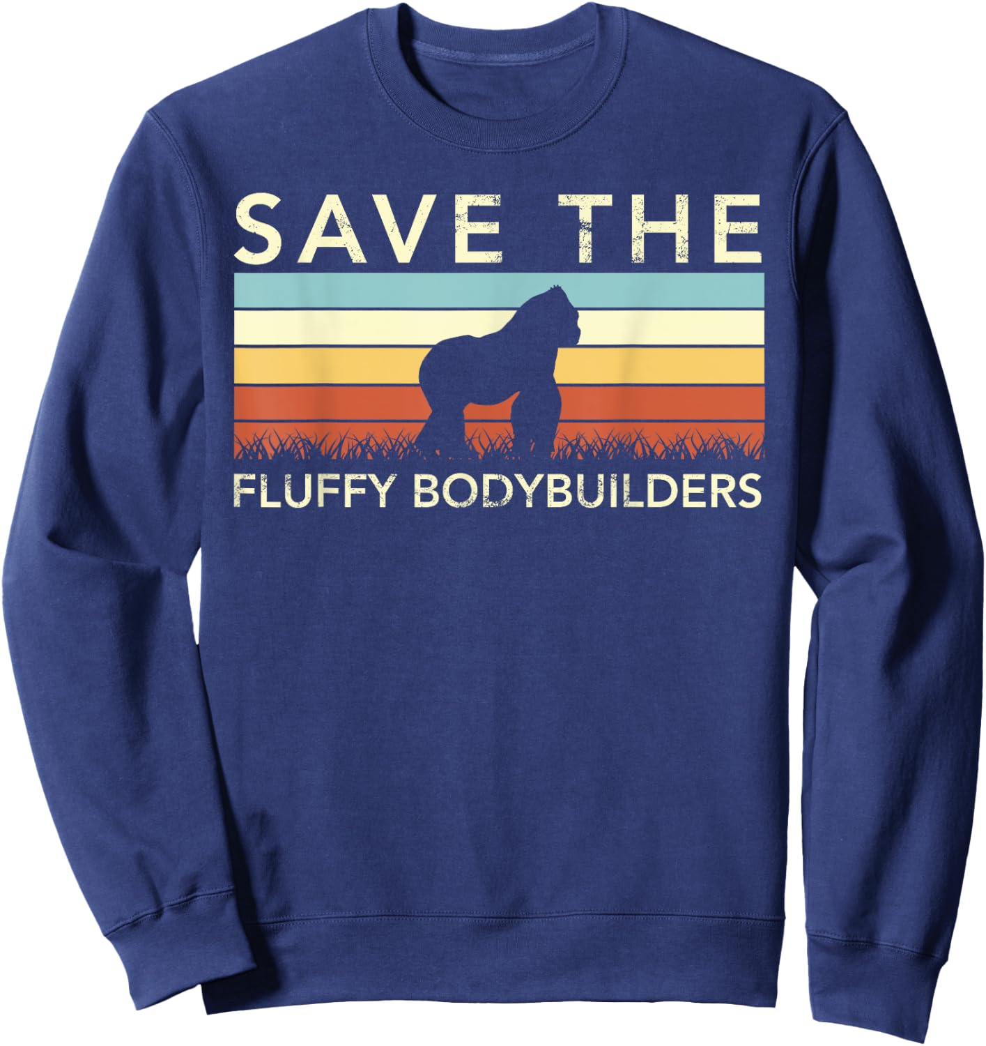 Retro Save The Gorillas Silverback Sweatshirt - Sweatshirt | Navy