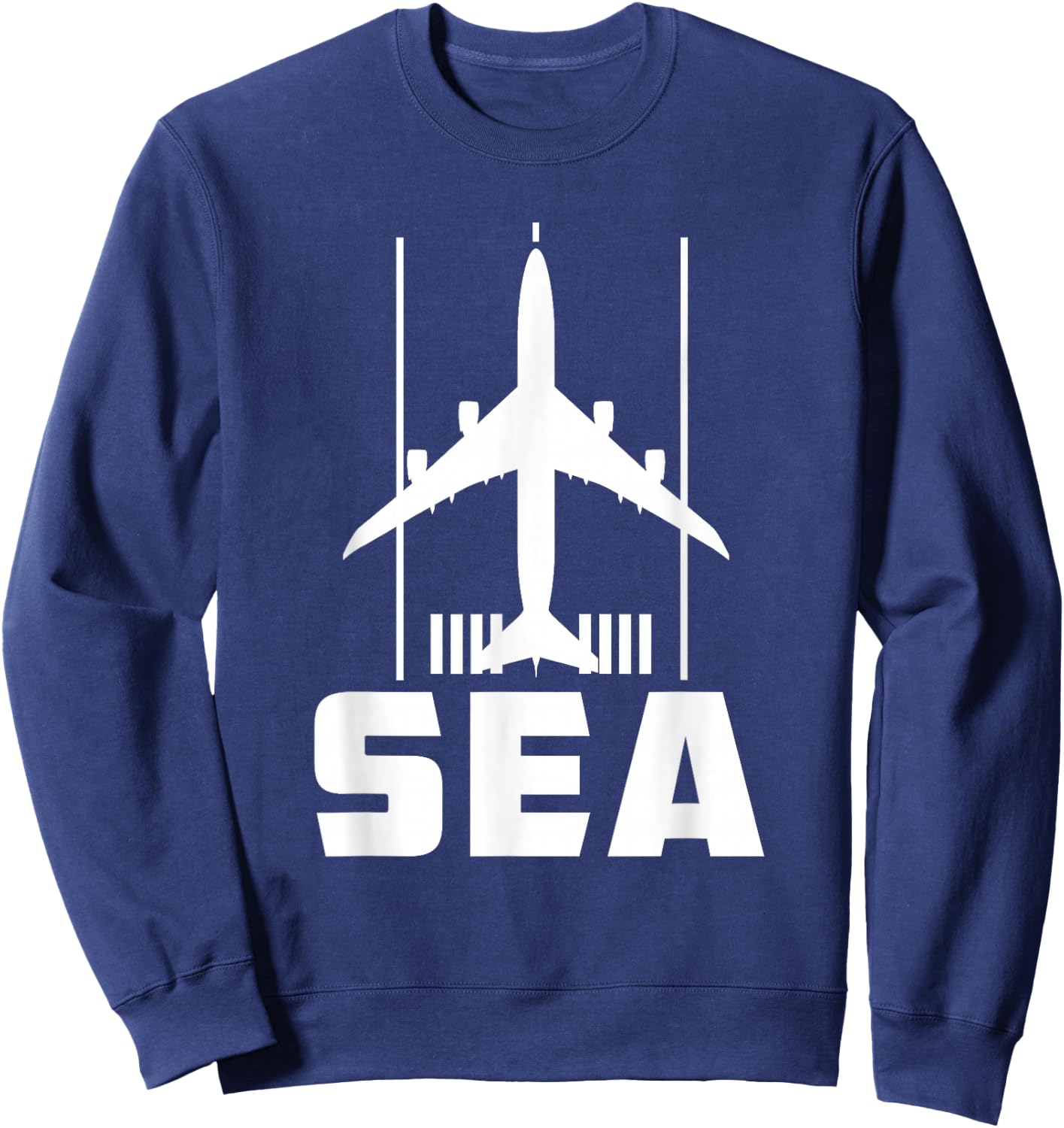 SEA Seattle Tacoma Intl'l Airport B747 Jumbo Jet Sweatshirt - Sweatshirt | Navy