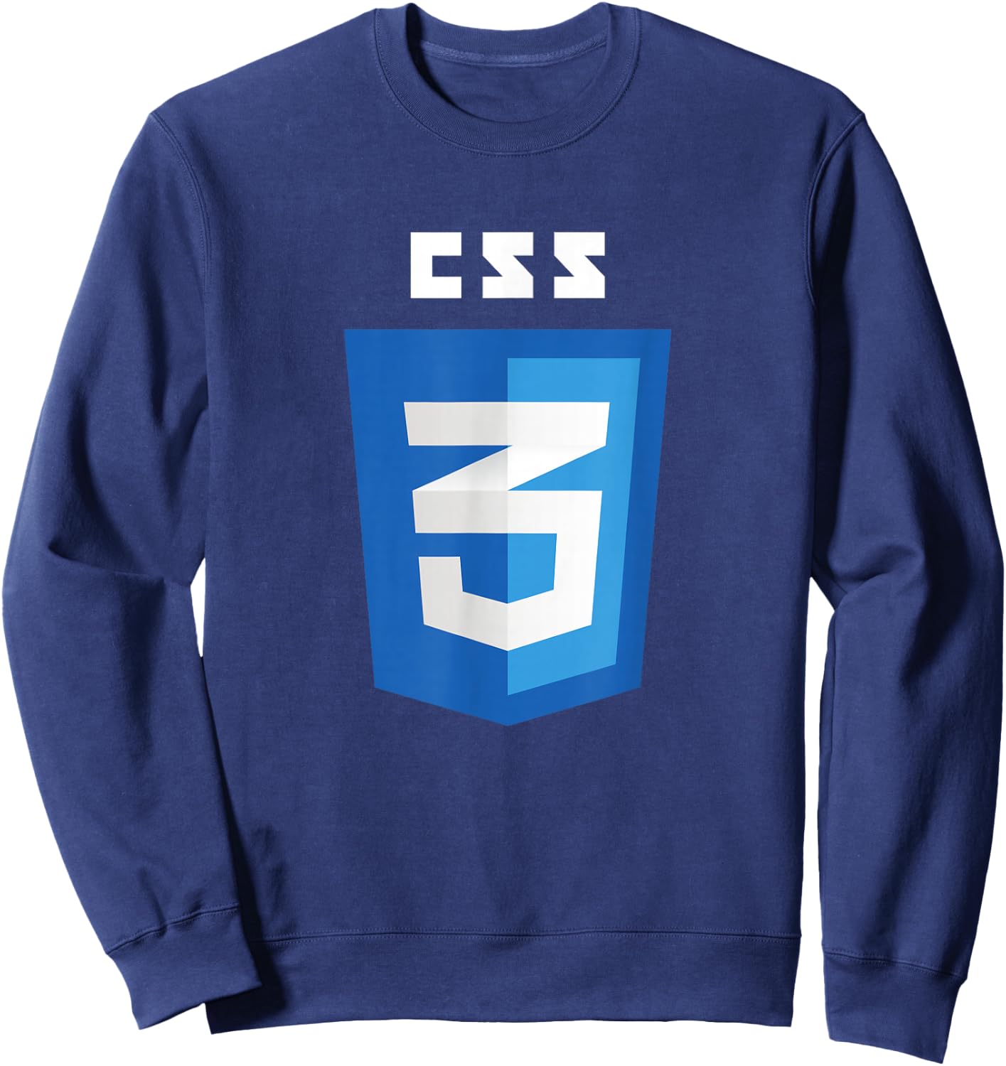 White CSS3 Text Word Official Logo Sweatshirt - Sweatshirt | Navy