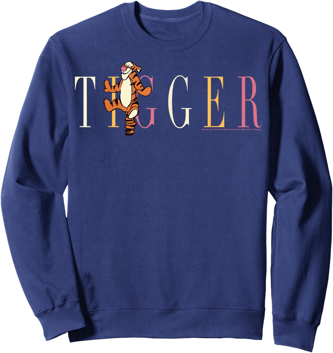 Disney Winnie The Pooh Tigger Simple Text Sweatshirt - Sweatshirt | Navy