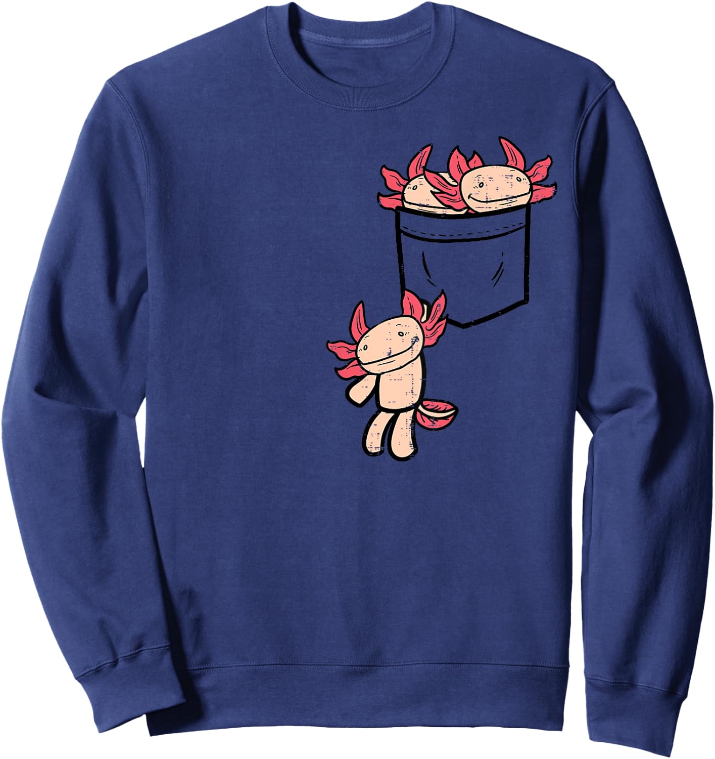Pocket Axolotls Cute Salamander Pet Owner Men Women Kids Sweatshirt - Sweatshirt | Navy