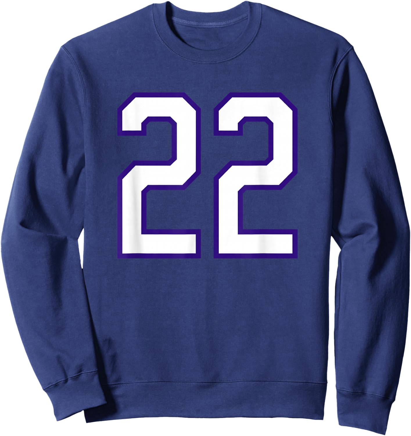 White Purple Sports Team Number #22 Sweatshirt - Sweatshirt | Navy