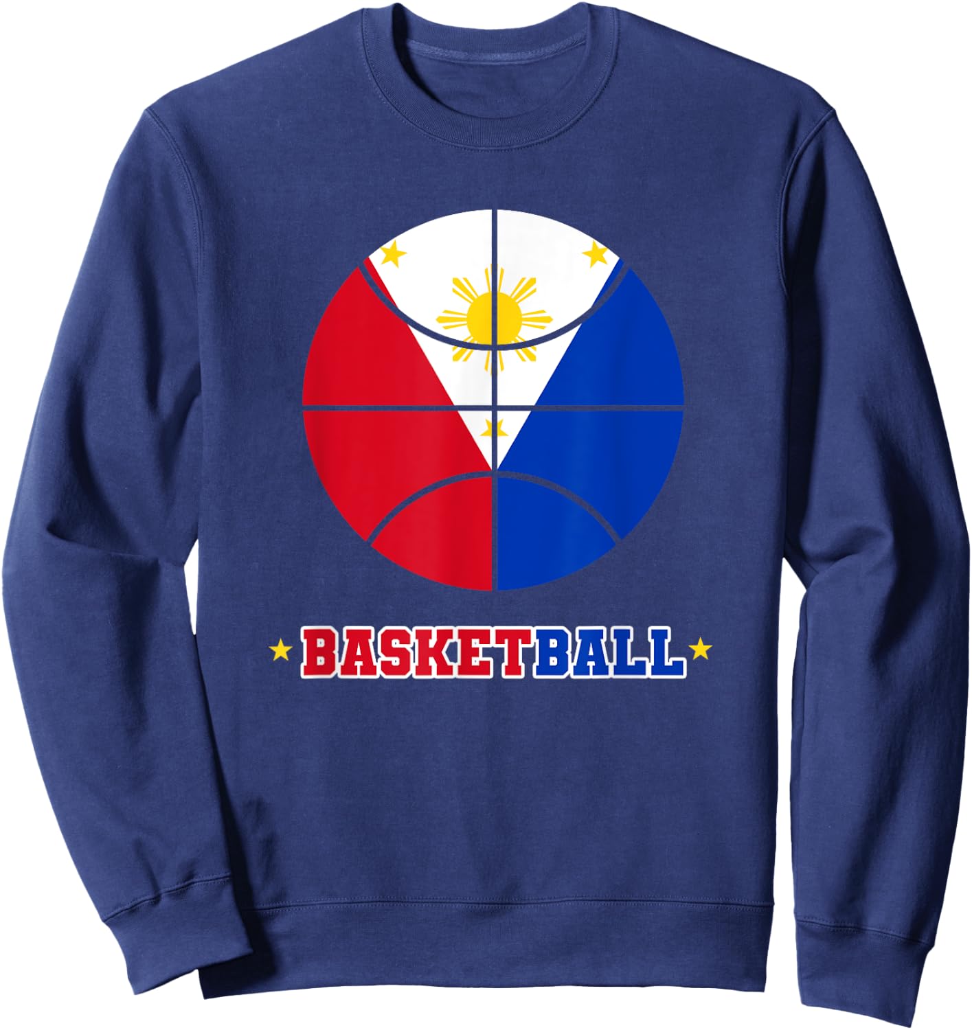 Philippines Filipino Sport Basketball Basket Ball Proud Flag Sweatshirt - Sweatshirt | Navy