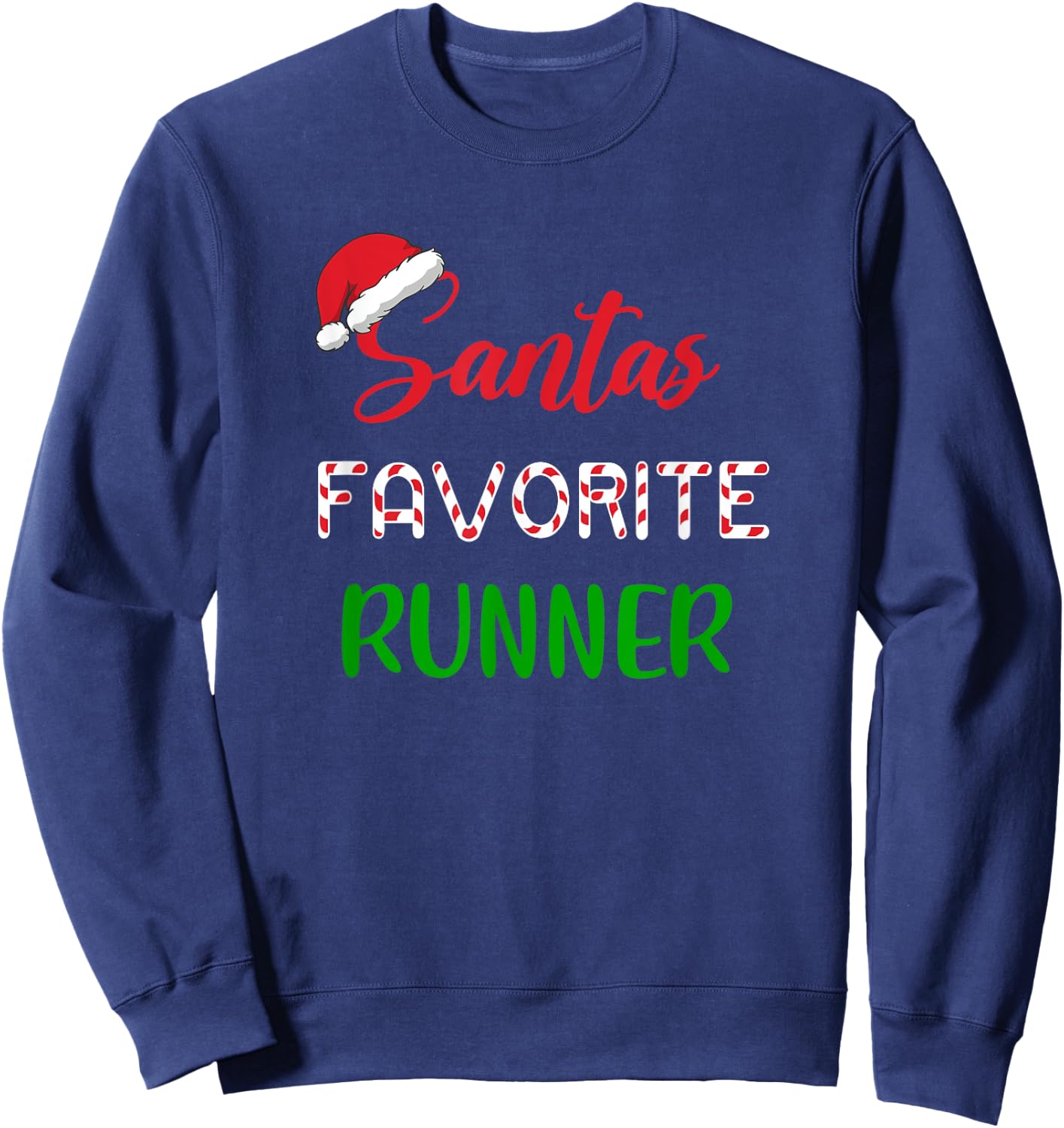 Santa's Favorite Runner Christmas Cross Country Sweatshirt - Sweatshirt | Navy