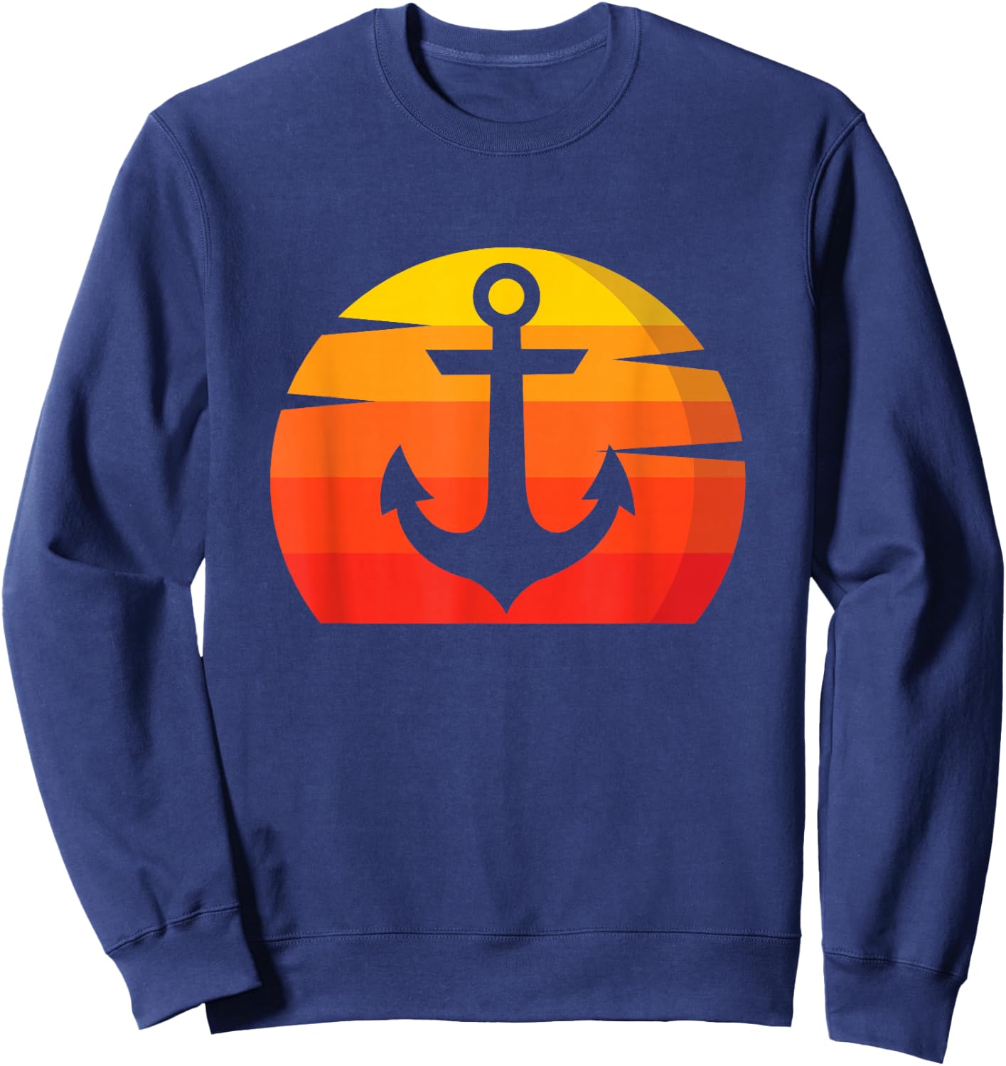 Anchor Sunset Captain Anchor Boat Sail Maritime Anchor Sweatshirt - Sweatshirt | Navy