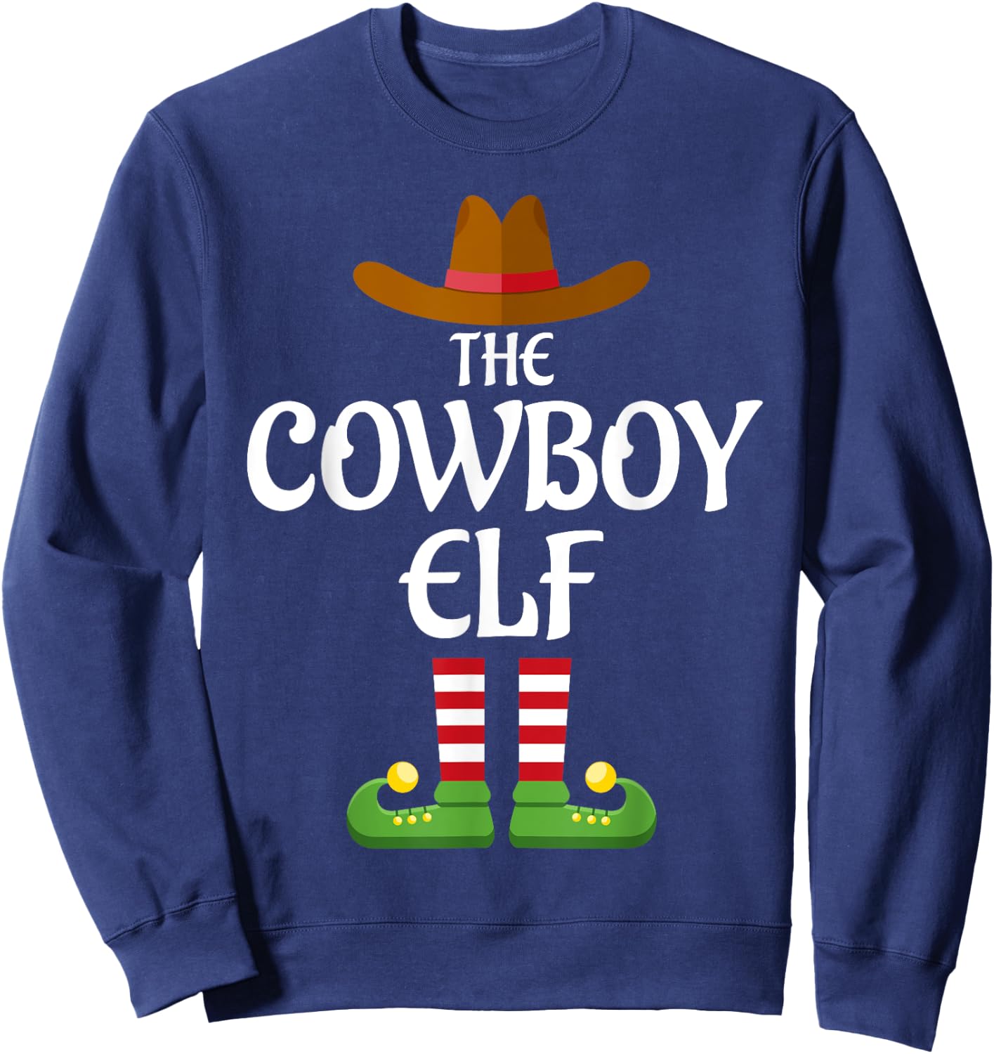 Cowboy Elf Family Matching Group Christmas Country Sweatshirt - Sweatshirt | Navy