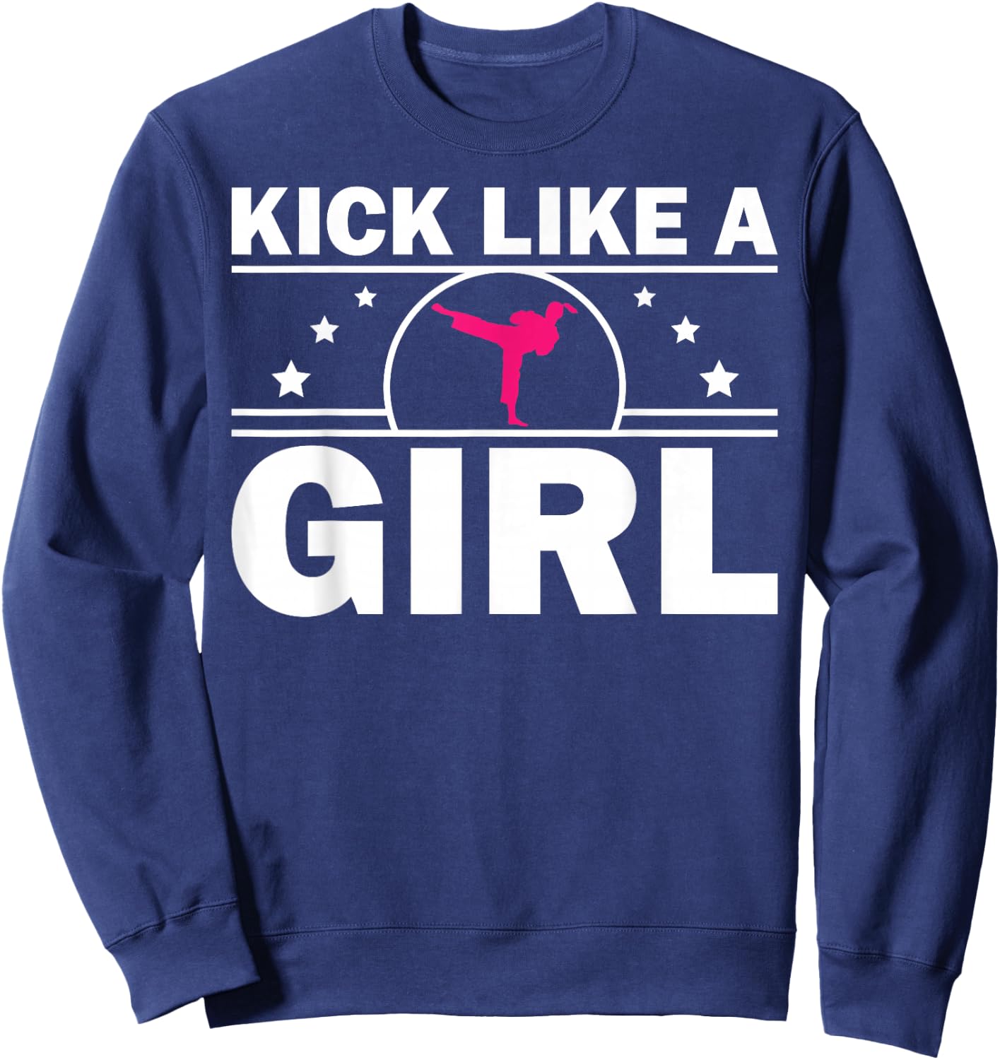 Cool Karate Gift Kickboxing Karate Lover Taekwondo Cute Karate Design For Girls Women Kids Martial Arts Kung Fu Sweatshirt - Sweatshirt | Navy