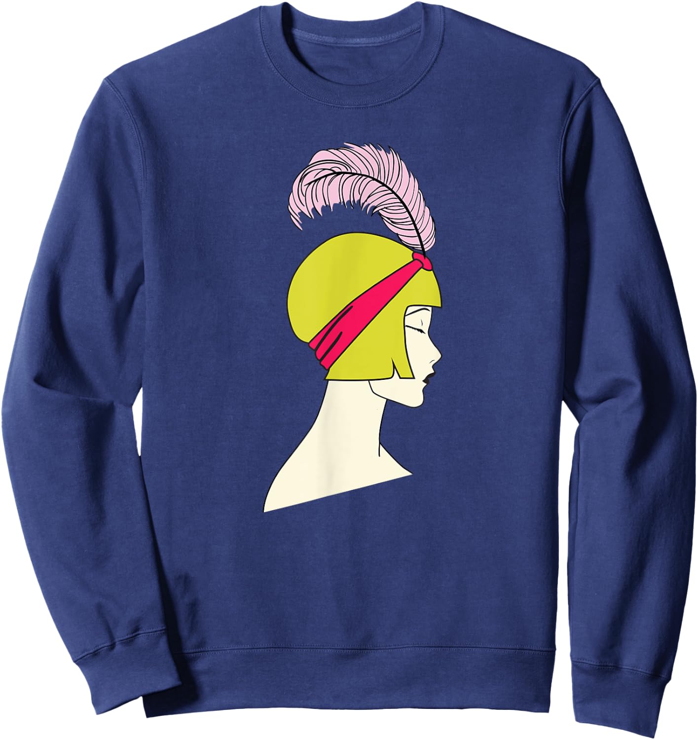 Flapper - Art Deco Girl Artsy Roaring Twenties Sweatshirt - Sweatshirt | Navy
