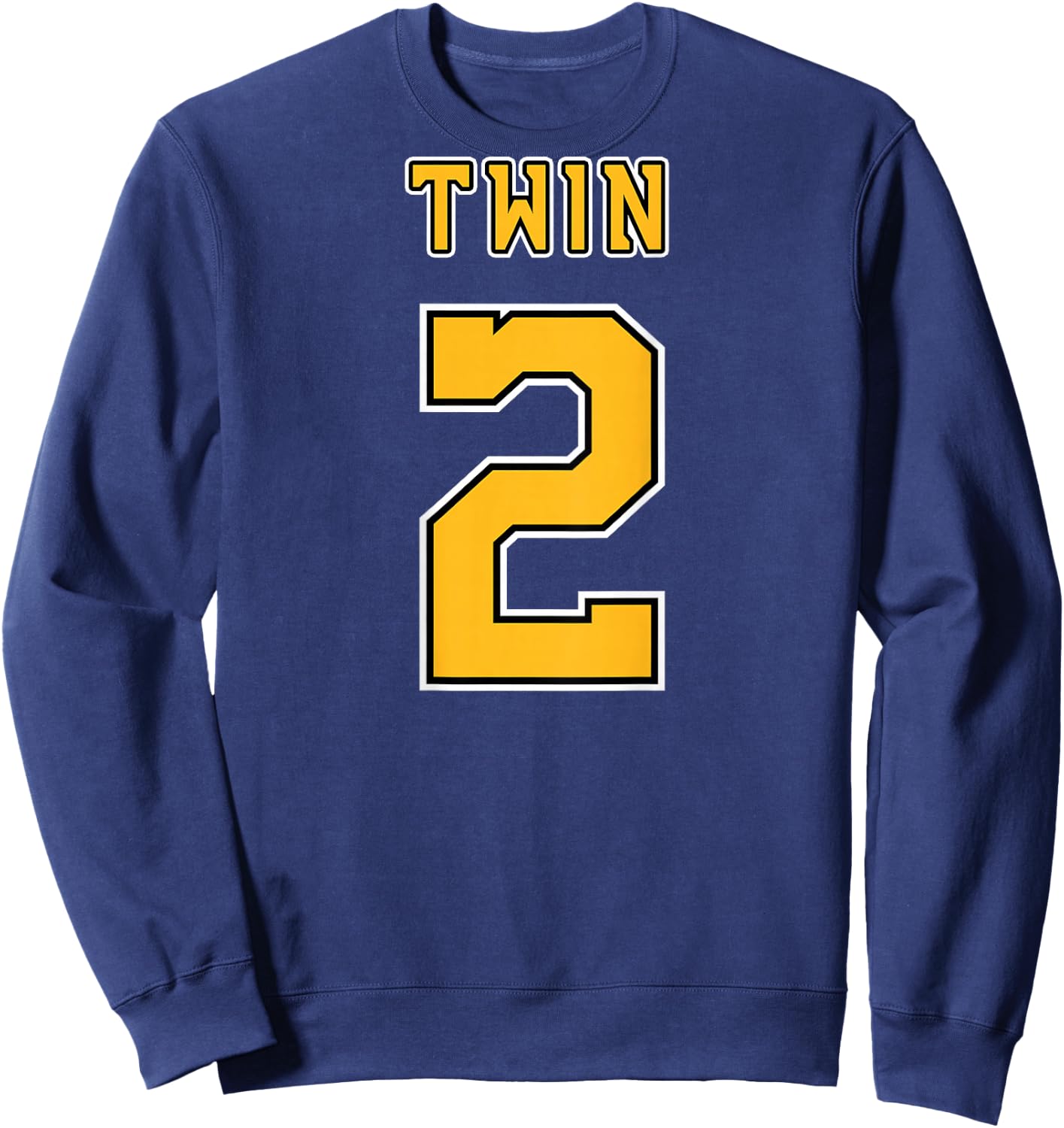 TWIN 1 TWIN 2 shirts adult matching jersey funny outfit Sweatshirt - Sweatshirt | Navy