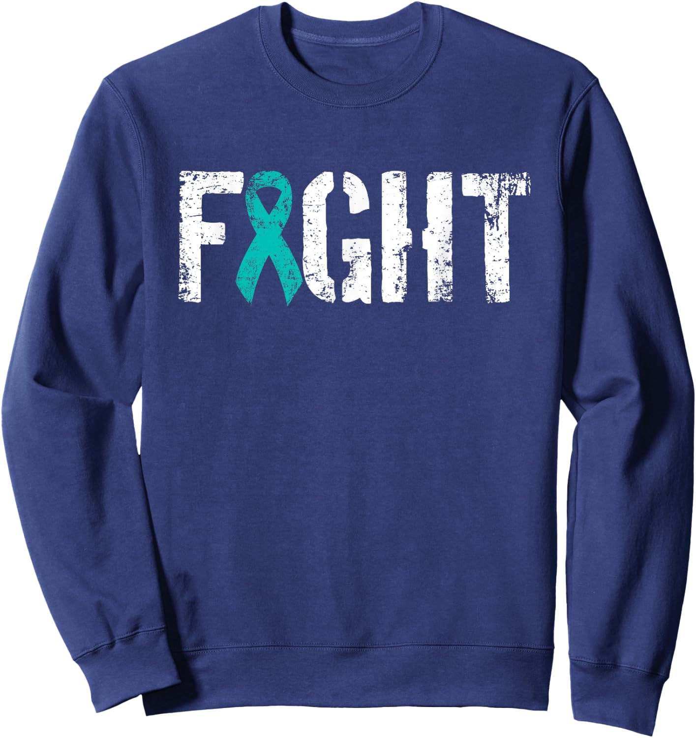 Fight Ovarian Cancer - Military Style Awareness Ribbon Sweatshirt - Sweatshirt | Navy