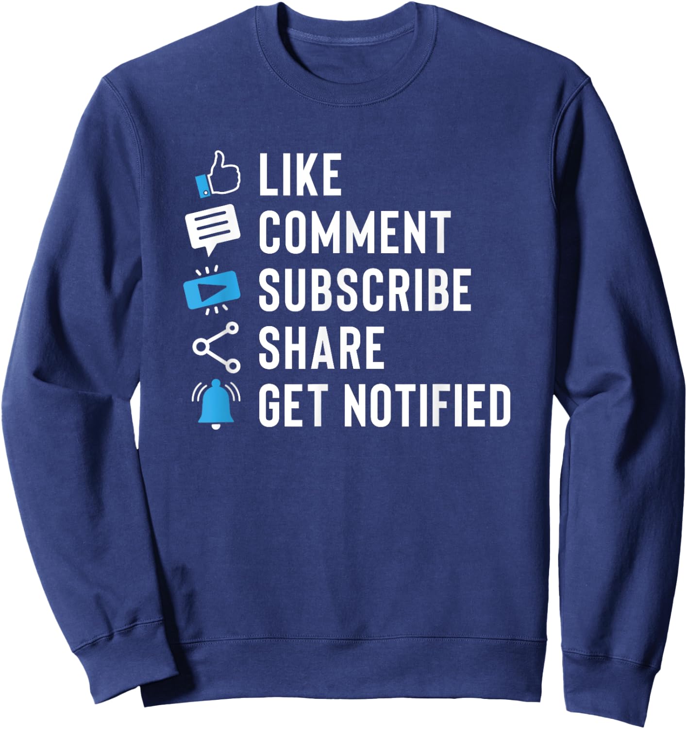 Like Comment Subscribe Share Vlogging Blog Traveler Blogger Sweatshirt - Sweatshirt | Navy