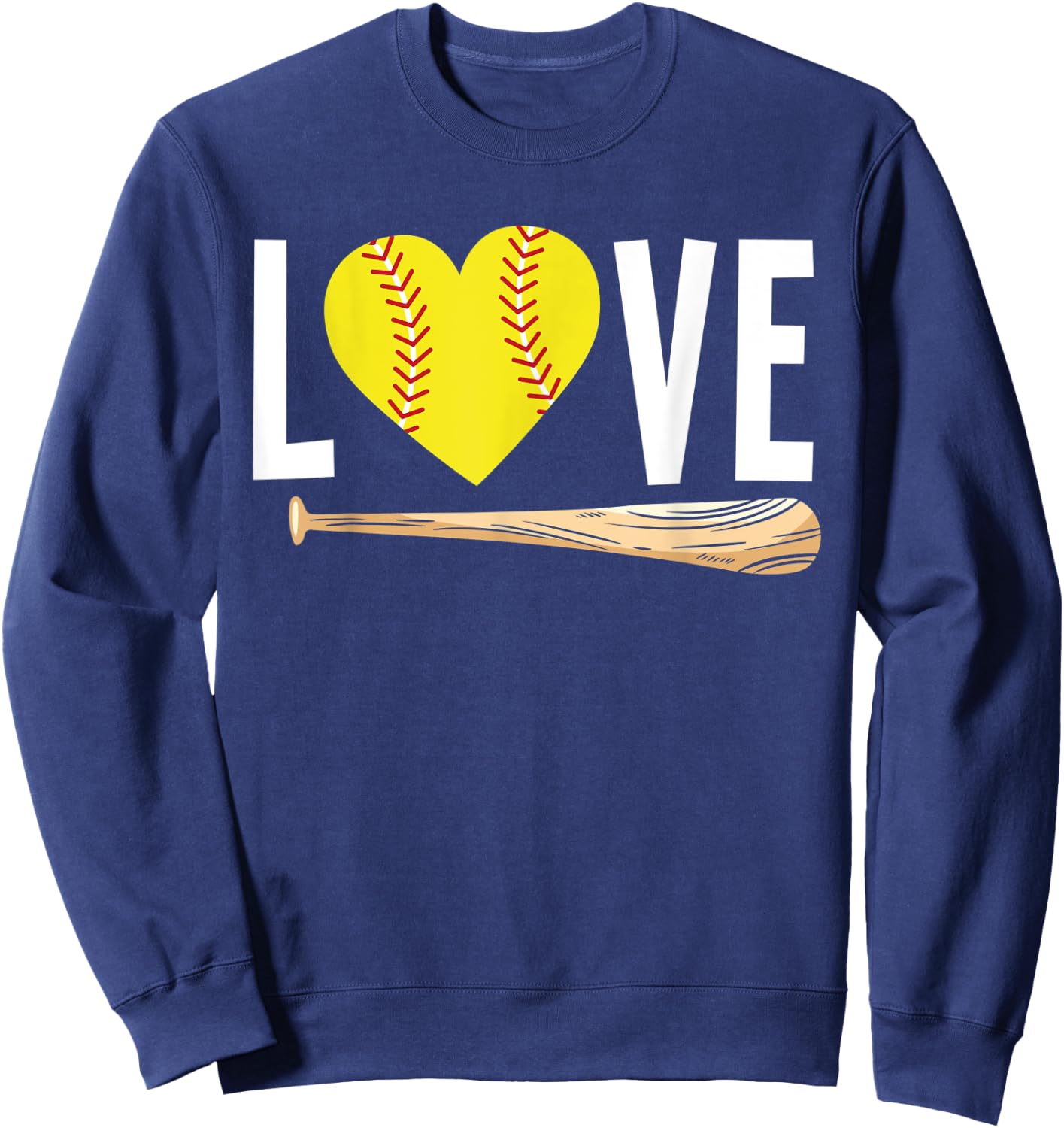 Love Softball Player Girls Teens Funny Softball Sweatshirt - Sweatshirt | Navy