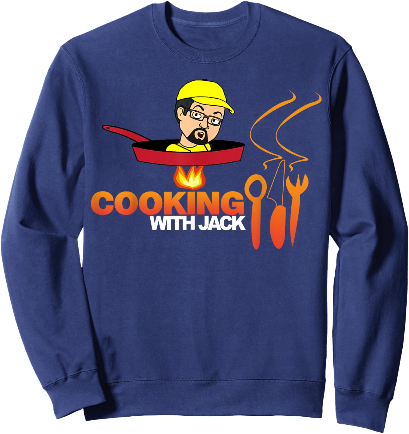 Official Cooking With Jack Shirt (white letters) Sweatshirt - Sweatshirt | Navy