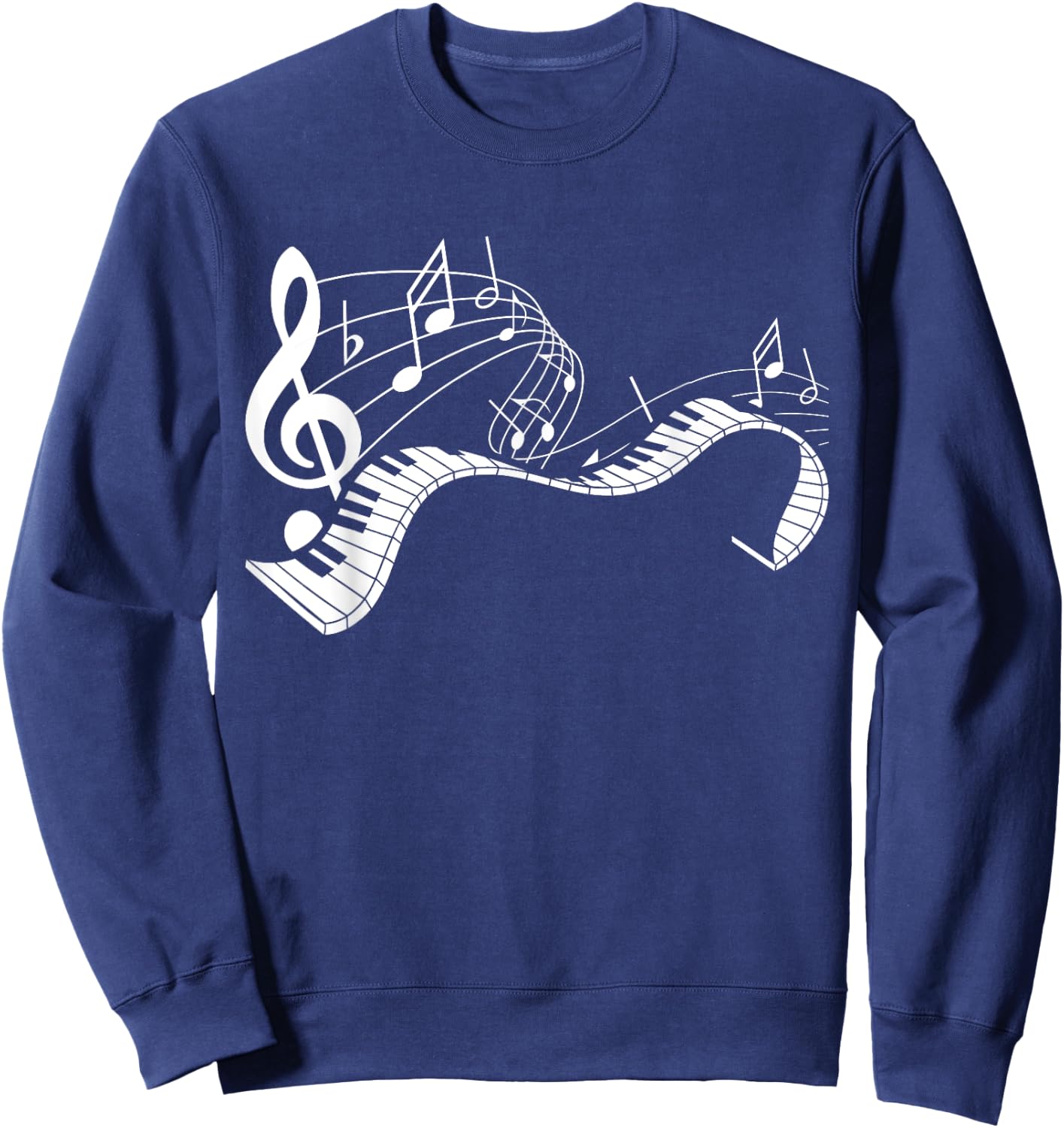 Music Notes Keyboard Pianist Classical Musician Piano Sweatshirt - Sweatshirt | Navy