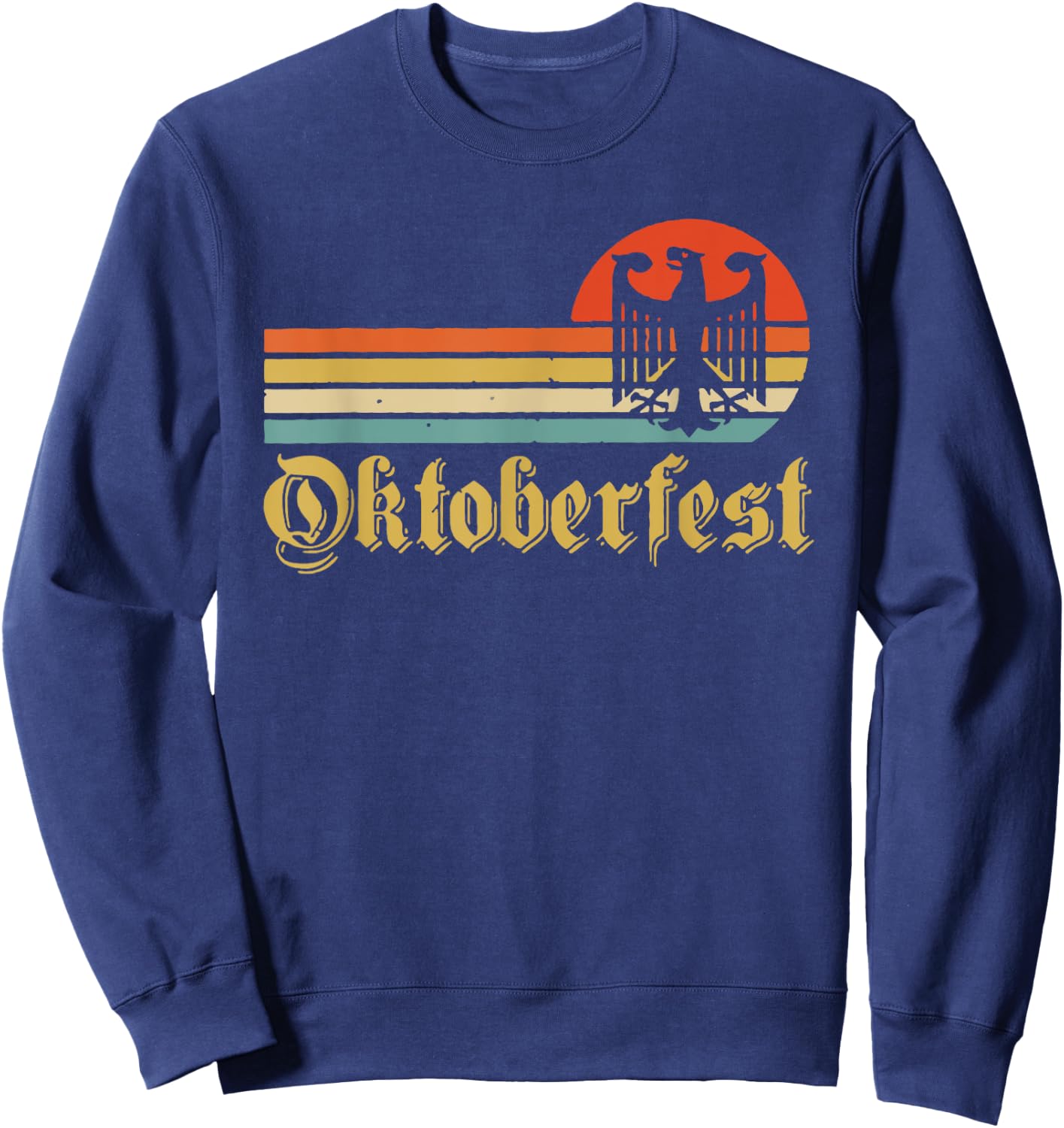 Vintage Oktoberfest Men Women German Flag Beer Drinking Sweatshirt - Sweatshirt | Navy