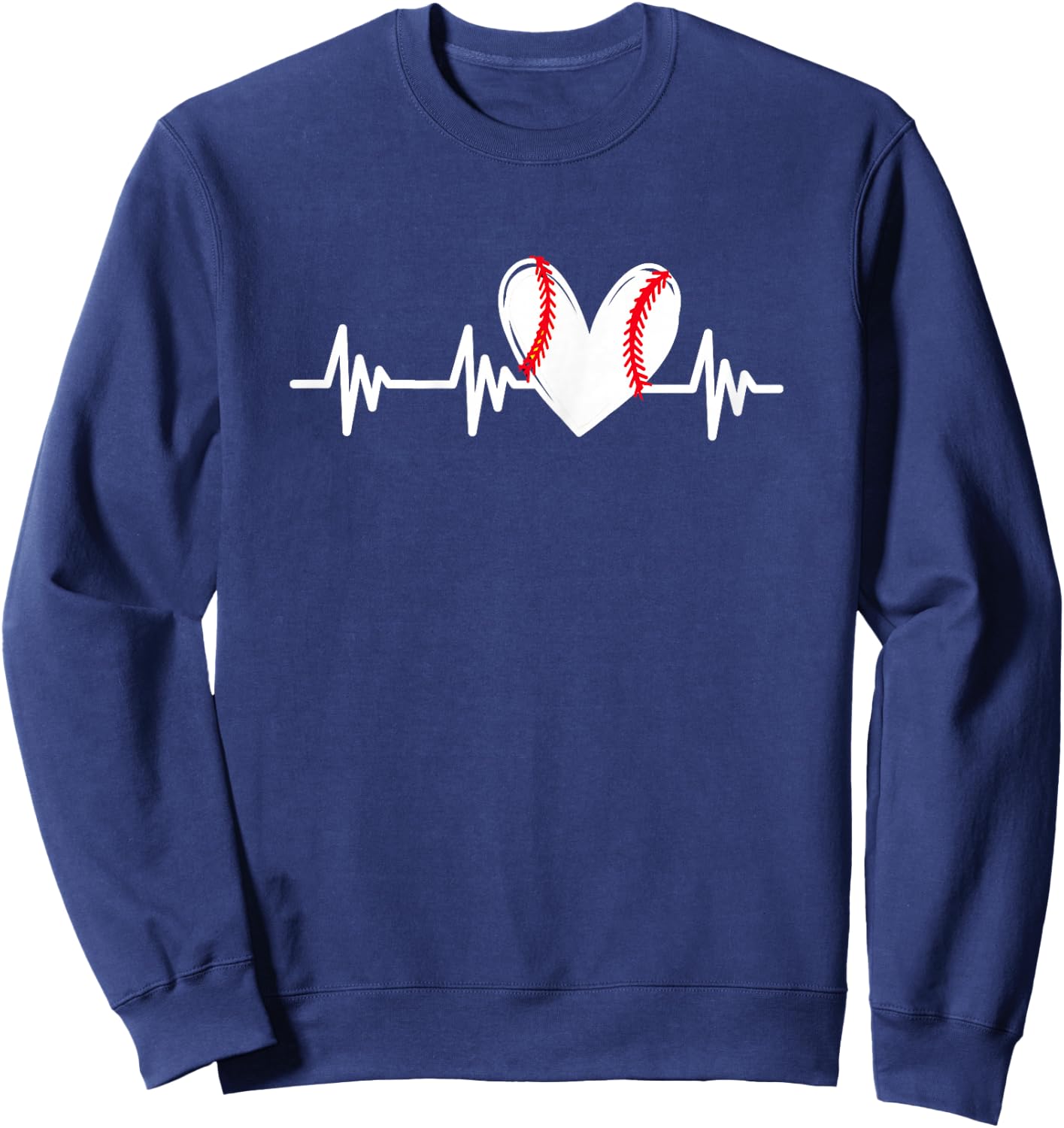 Heart Baseball Heartbeat Love Teens Tween Girls Sweatshirt - Sweatshirt | Navy