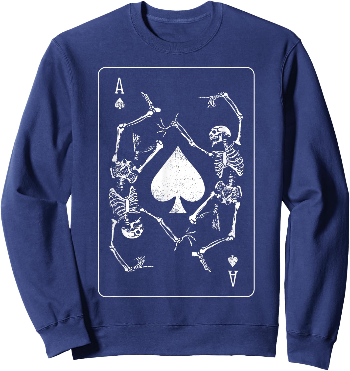 Goth Punk Ace Of Spades Card Shark Gambler Skeleton Sweatshirt - Sweatshirt | Navy