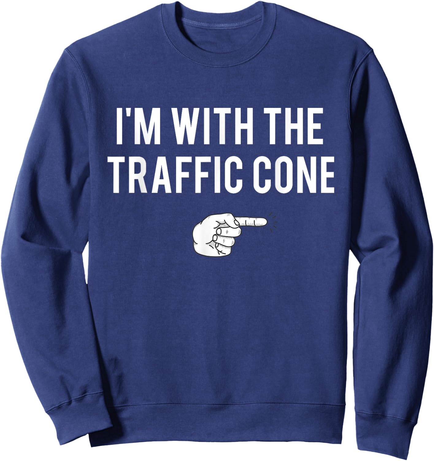 with Traffic Cone Halloween Costume Party Matching Couples Sweatshirt - Sweatshirt | Navy
