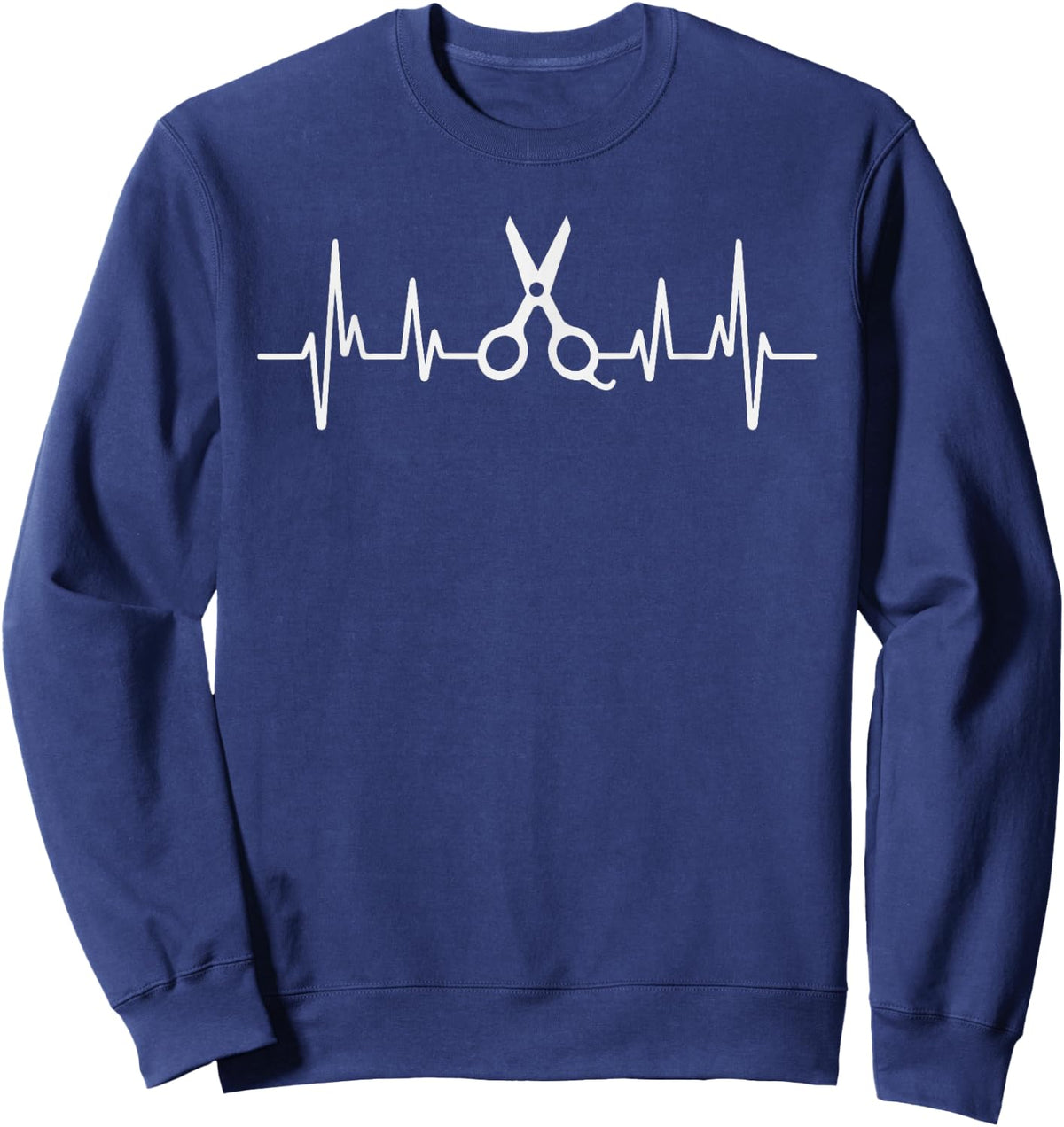 Hair Stylist Heartbeat Scissors EKG Pulse Line Sweatshirt - Sweatshirt | Navy