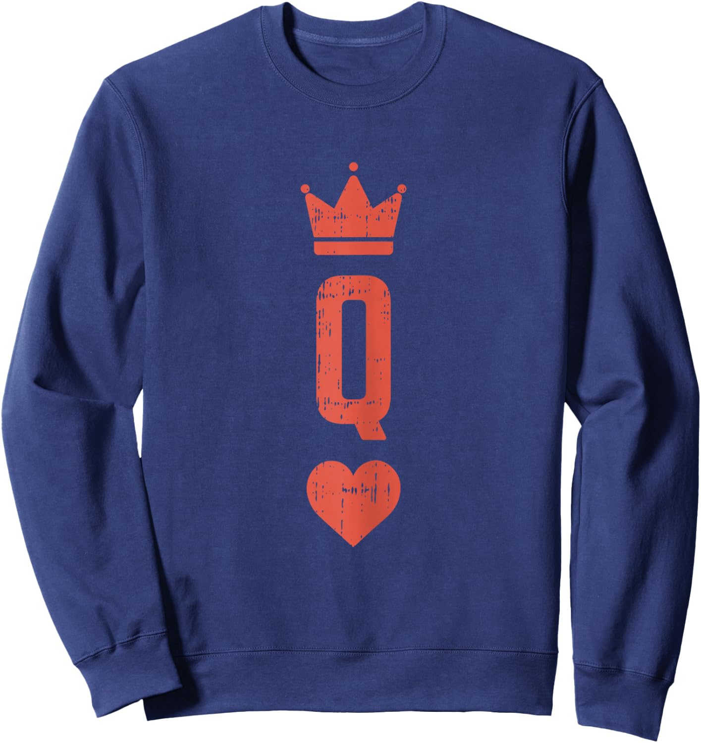 Queen Of Hearts Card Matching Halloween Costume For Couples Sweatshirt - Sweatshirt | Navy