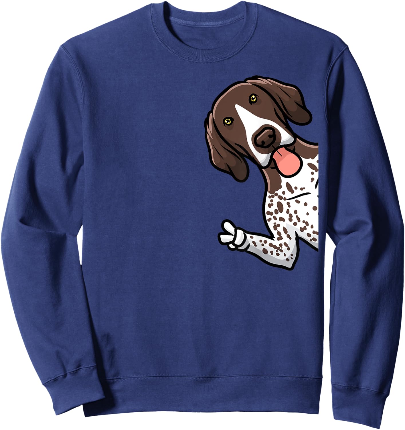 German Shorthaired Pointer Dog From Side Sweatshirt - Sweatshirt | Navy