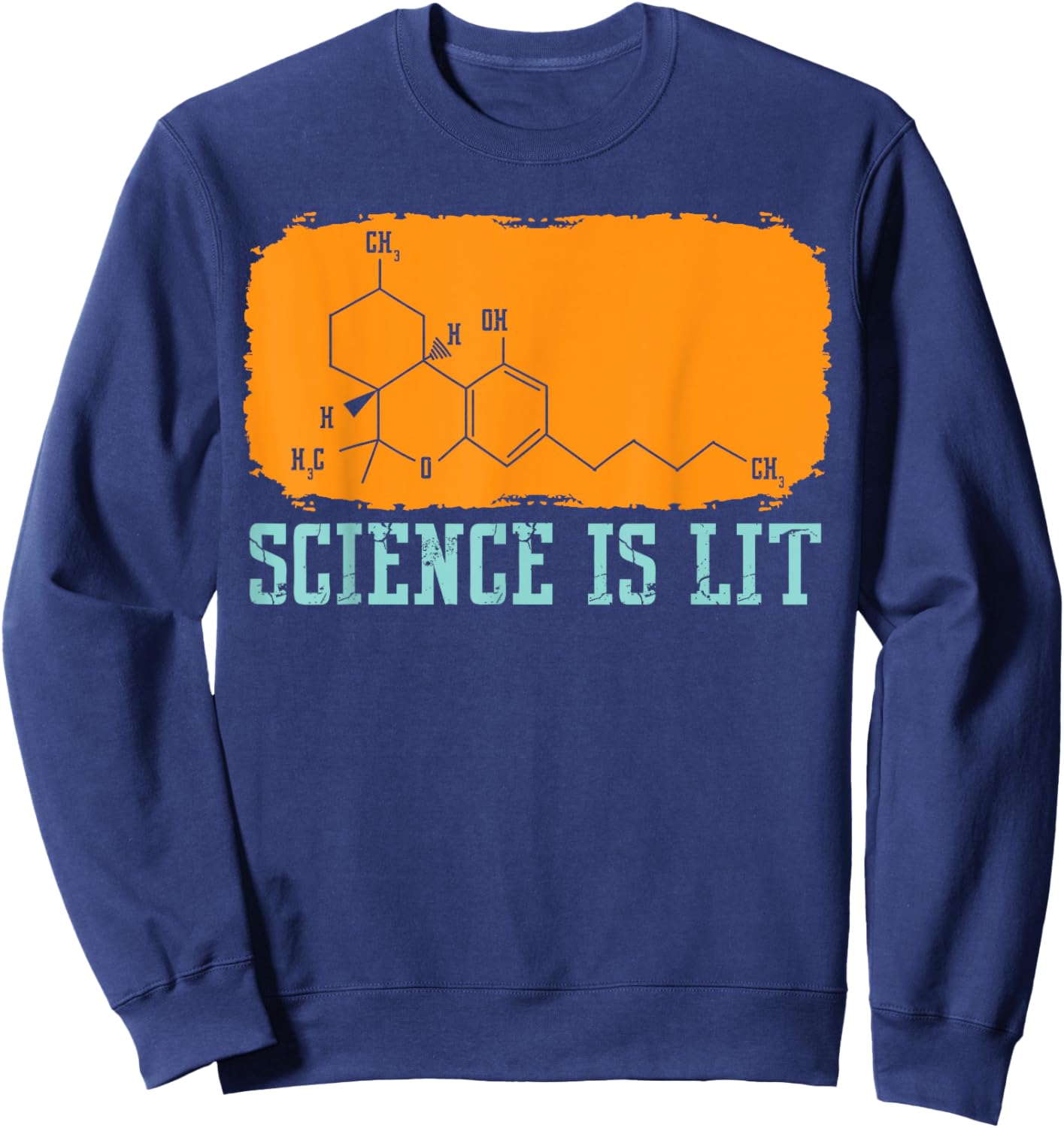 Funny THC Molecule Tetrahydrocannabinol Cannabis Science Sweatshirt - Sweatshirt | Navy