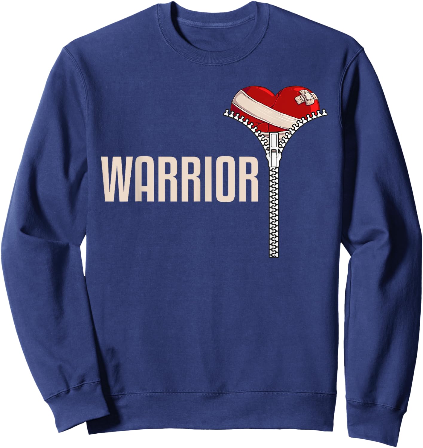 Funny Open Heart Surgery Recovery Art Women Warrior Sweatshirt - Sweatshirt | Navy