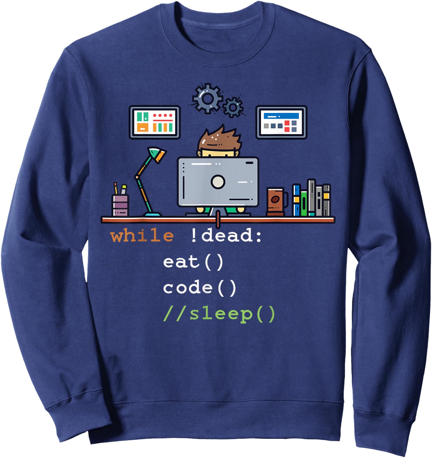 Computer Science Python Programmer Eat Code Sleep Sweatshirt - Sweatshirt | Navy