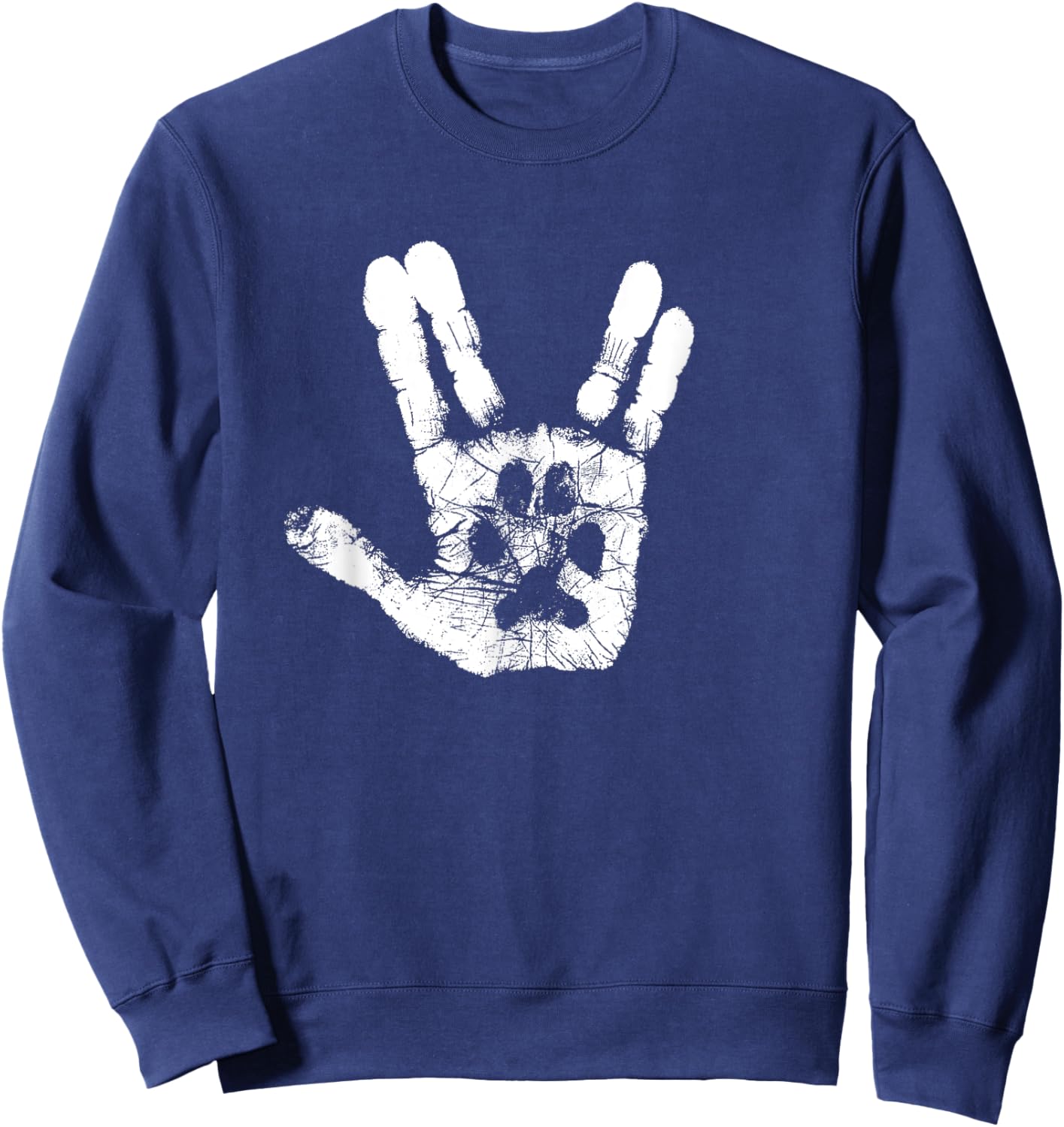 Hand & Paw Print - Animal Lover - Prosper & Live Long Sweatshirt - Sweatshirt | Navy
