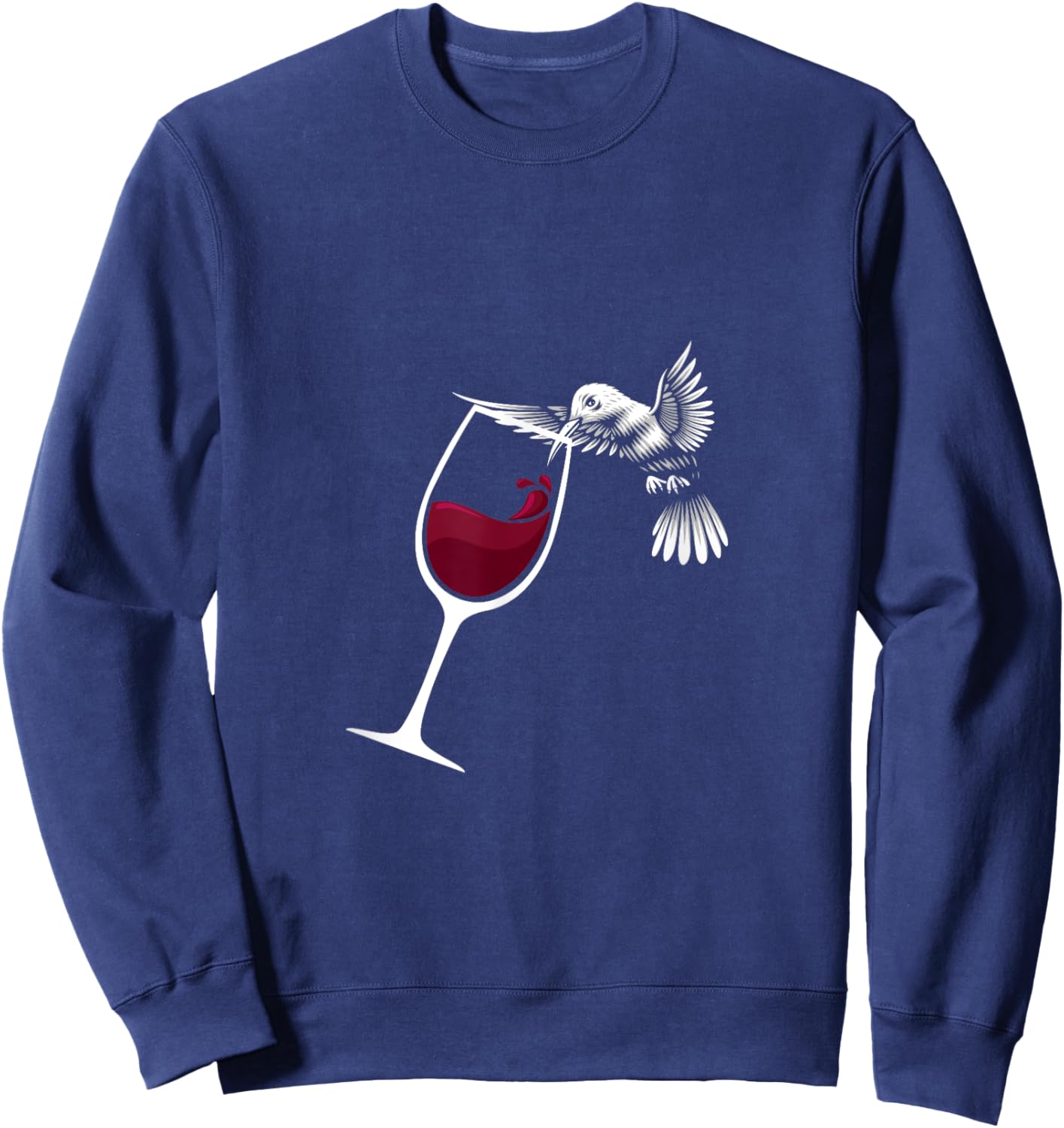 Hummingbird Wine Hummingbird Gift Bird Lover Sweatshirt - Sweatshirt | Navy