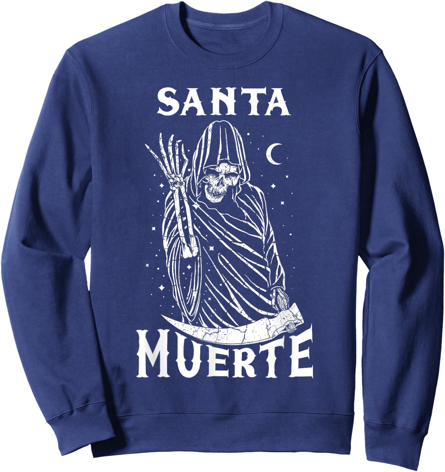 Santa Muerte Skeleton Skull Death Mexico Mexican Calavera Sweatshirt - Sweatshirt | Navy