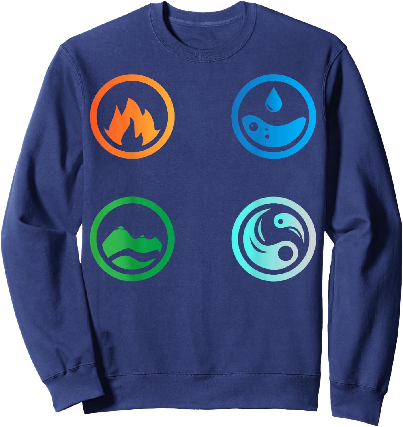 Earth, Water, Fire, Air , The Four Elements Sweatshirt - Sweatshirt | Navy