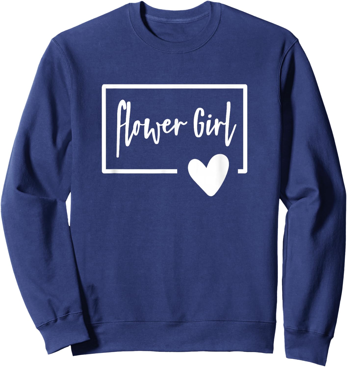 Flower Girl - Wedding Day Little Girls Heart Getting Ready Sweatshirt - Sweatshirt | Navy