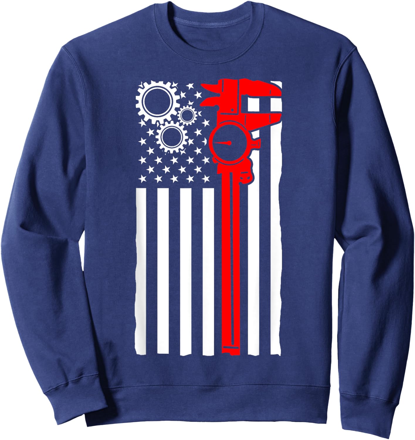 Machinist Flag Tools CNC Machine Operator Machining Sweatshirt - Sweatshirt | Navy