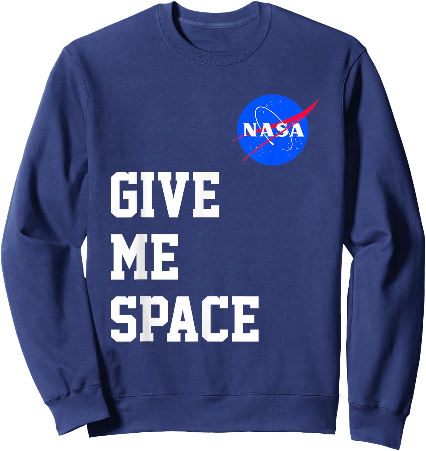 NASA Give Me Space Big Chest Text Logo Sweatshirt - Sweatshirt | Navy