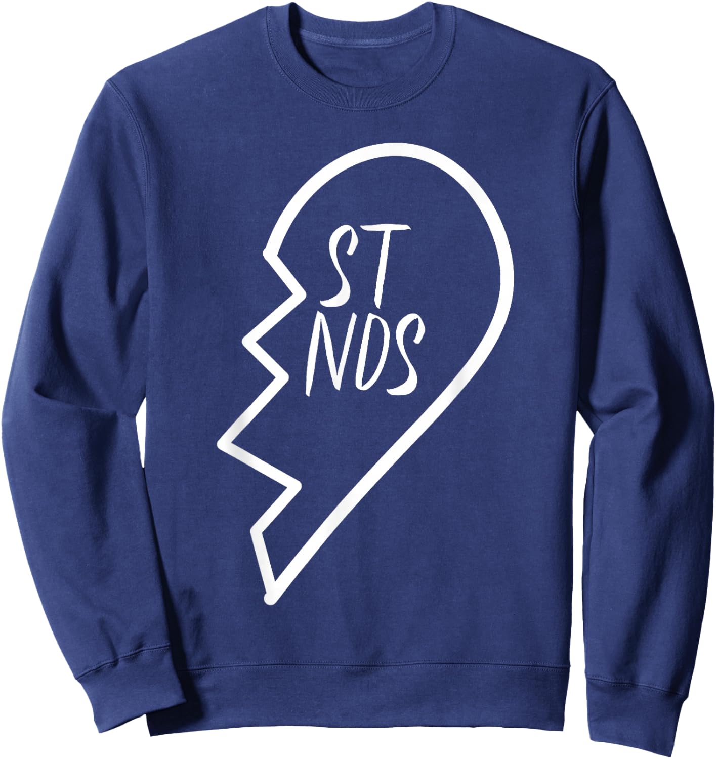 Best Friends Apparel Matching Broken Heart Second Half #2 Sweatshirt - Sweatshirt | Navy