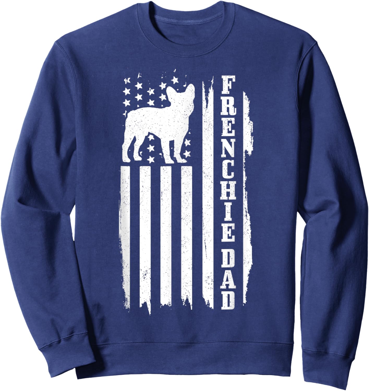 French Bulldog American Flag Frenchie Dog Sweatshirt - Sweatshirt | Navy