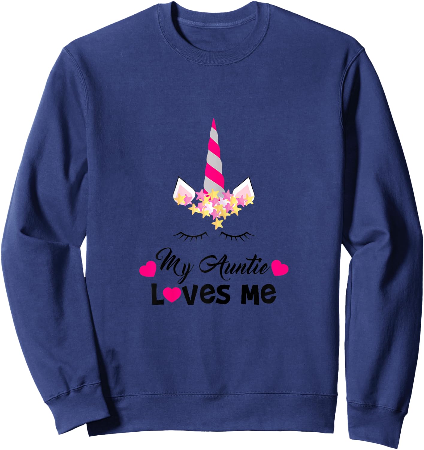 My Auntie Loves Me, Unicorn Niece Family Love Graphic Sweatshirt - Sweatshirt | Navy