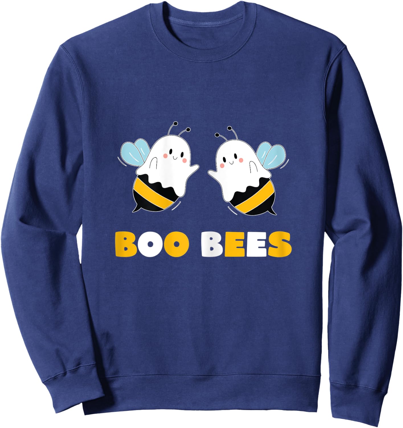Boo Bees Funny Girls Halloween Ghost Bee Meme Sweatshirt - Sweatshirt | Navy