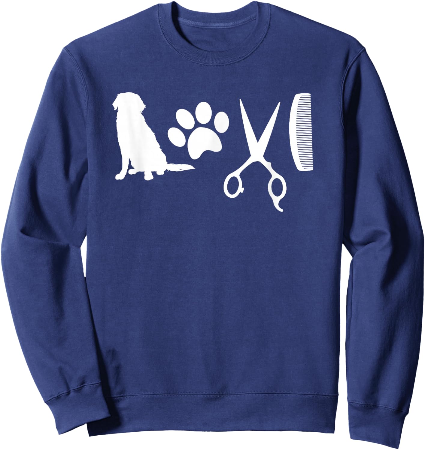 Love Dog Grooming Shirts Men Puppy Groomer Sweatshirt - Sweatshirt | Navy