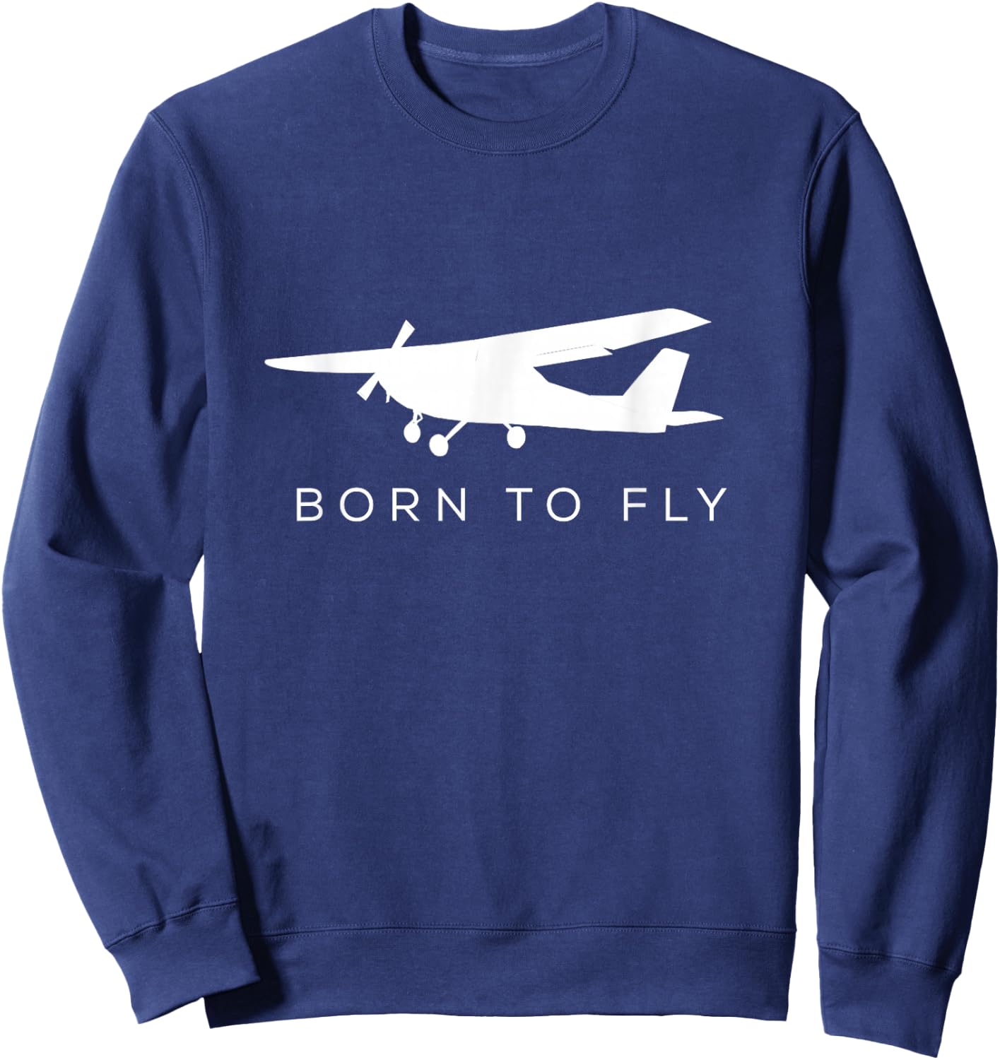 Bush Plane Silhouette Shirt - Born To Fly Sweatshirt - Sweatshirt | Navy